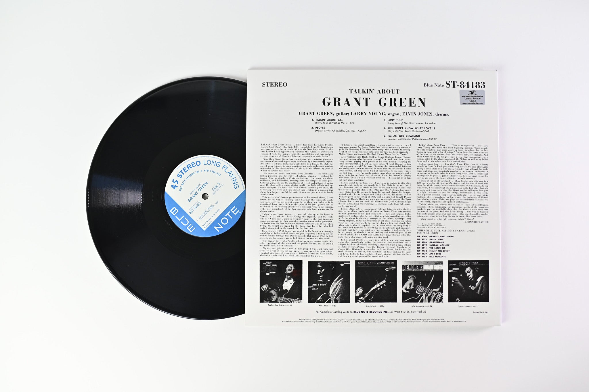 Grant Green - Talkin' About on Blue Note Music Matters Ltd Reissue Numbered 45 RPM