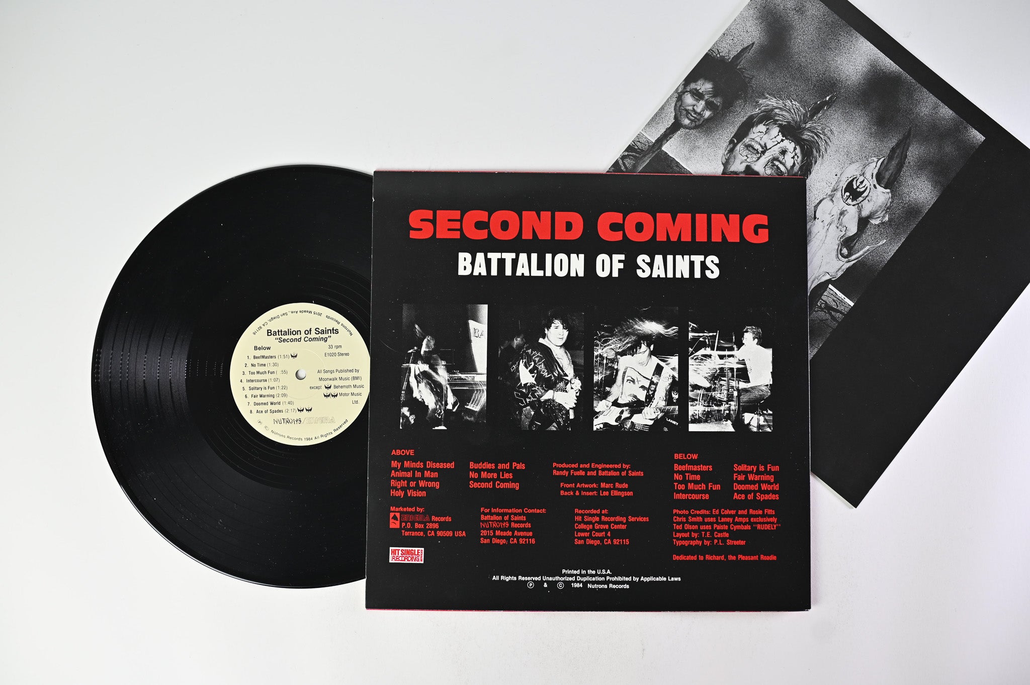 Battalion Of Saints - Second Coming on Nutrons Records / Enigma Records - Unofficial pressing