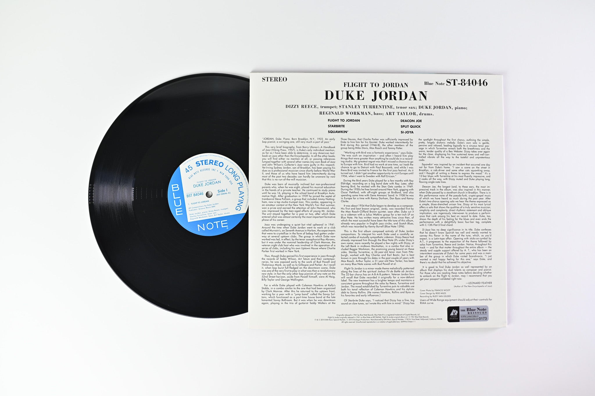 Duke Jordan - Flight To Jordan on Blue Note Analogue Productions 45 RPM Ltd Numbered Reissue