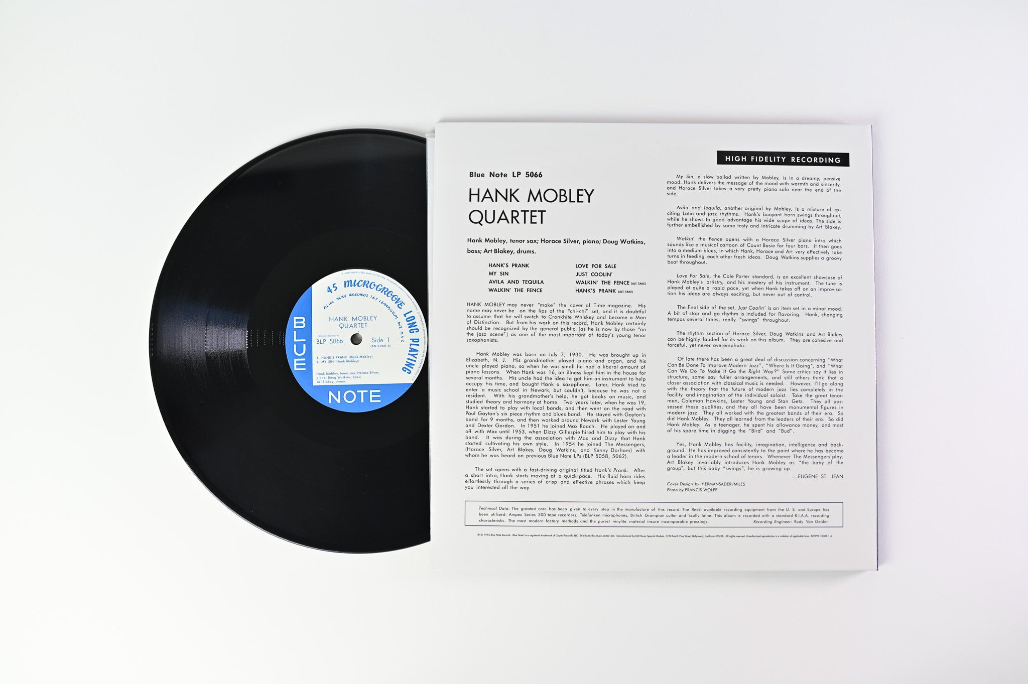 Hank Mobley Quartet - Hank Mobley Quartet on Blue Note Music Matters Ltd 45 RPM Reissue