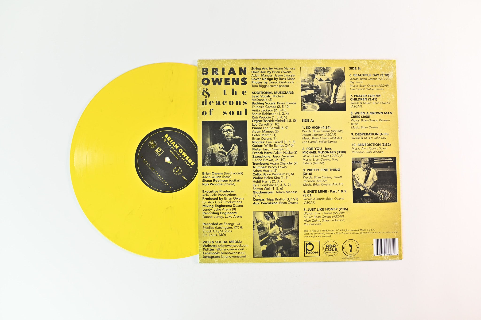 Brian Owens - Soul of Ferguson on Soul Step Ltd Yellow & Black Bumlebee Vinyl