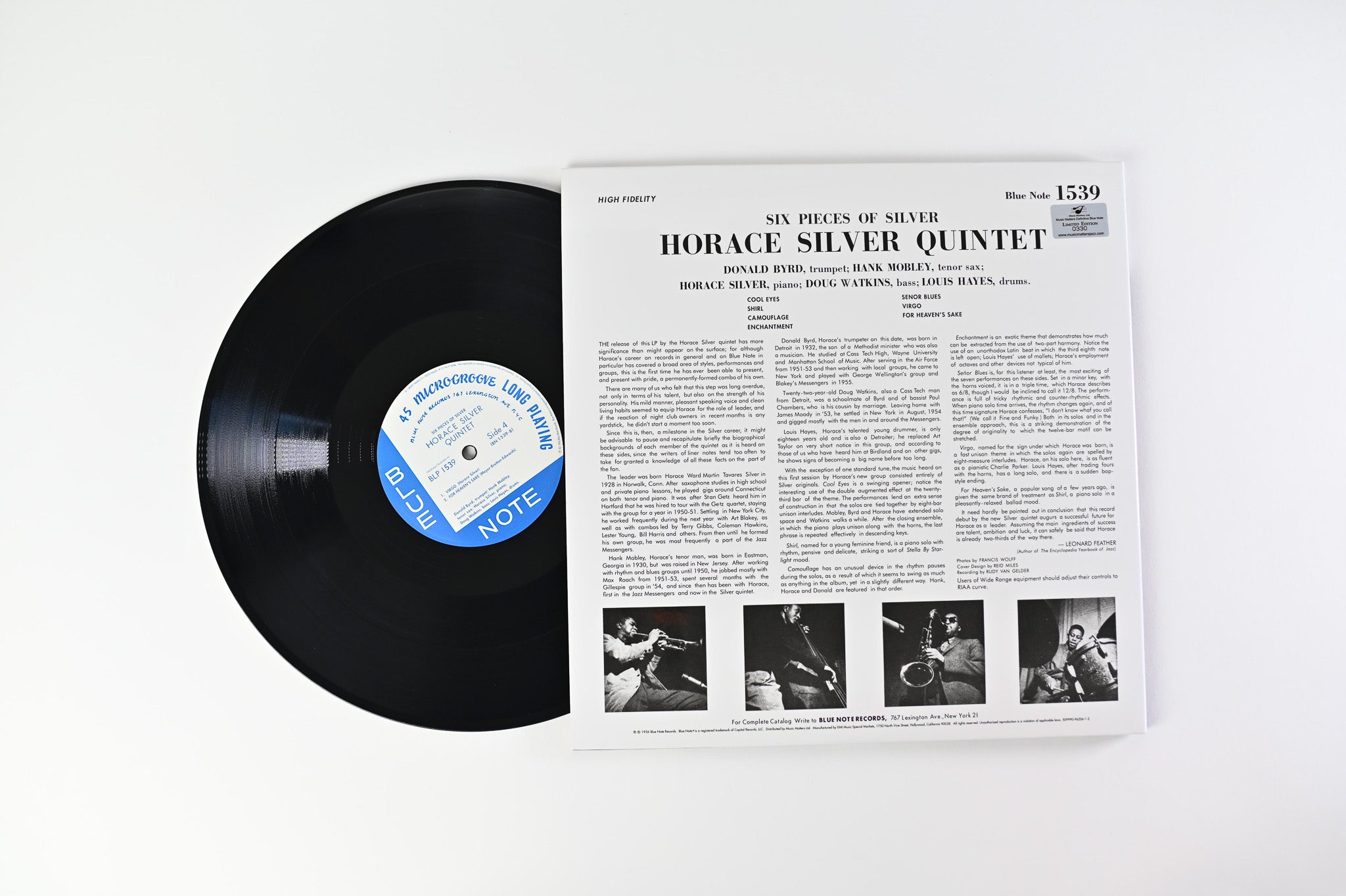 The Horace Silver Quintet - 6 Pieces Of Silver on Blue Note Music Matters Ltd Numbered Reissue 45 RPM