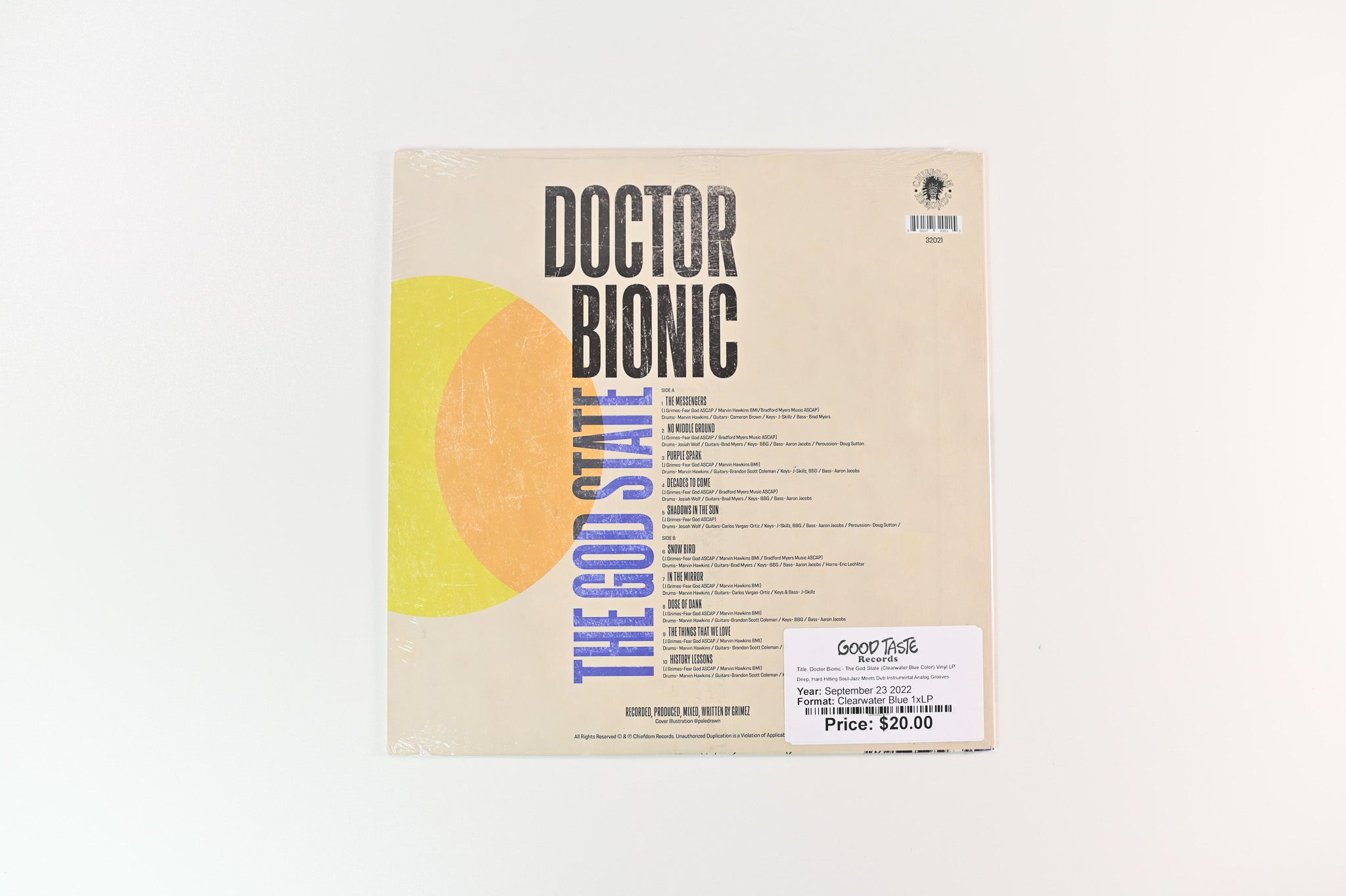 Doctor Bionic - The God State - An Aural Stimuli on Chiefdom Blue Clear Splatter Sealed