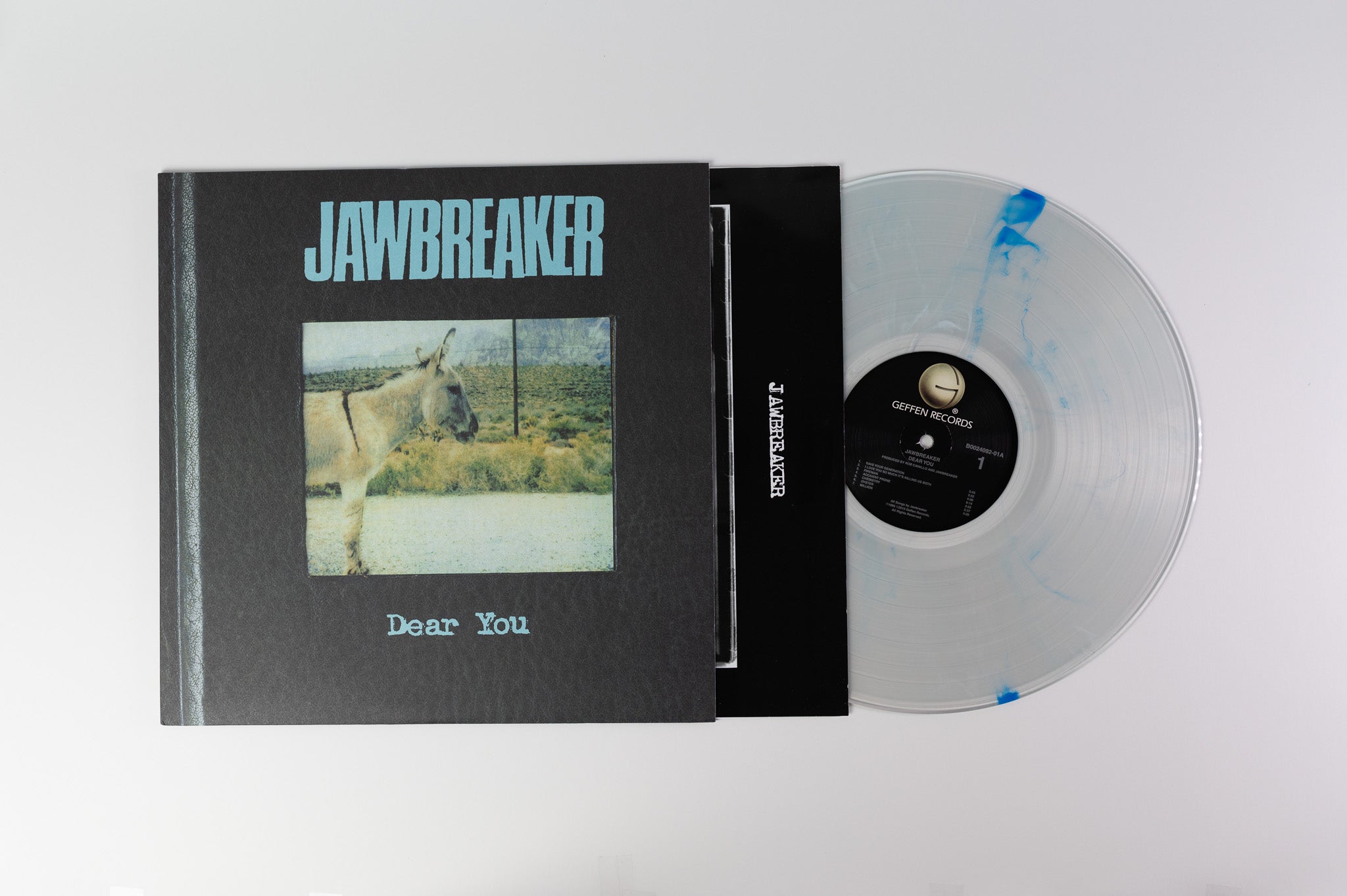 Jawbreaker - Dear You on Geffen Clear With Blue & White Smoke Reissue