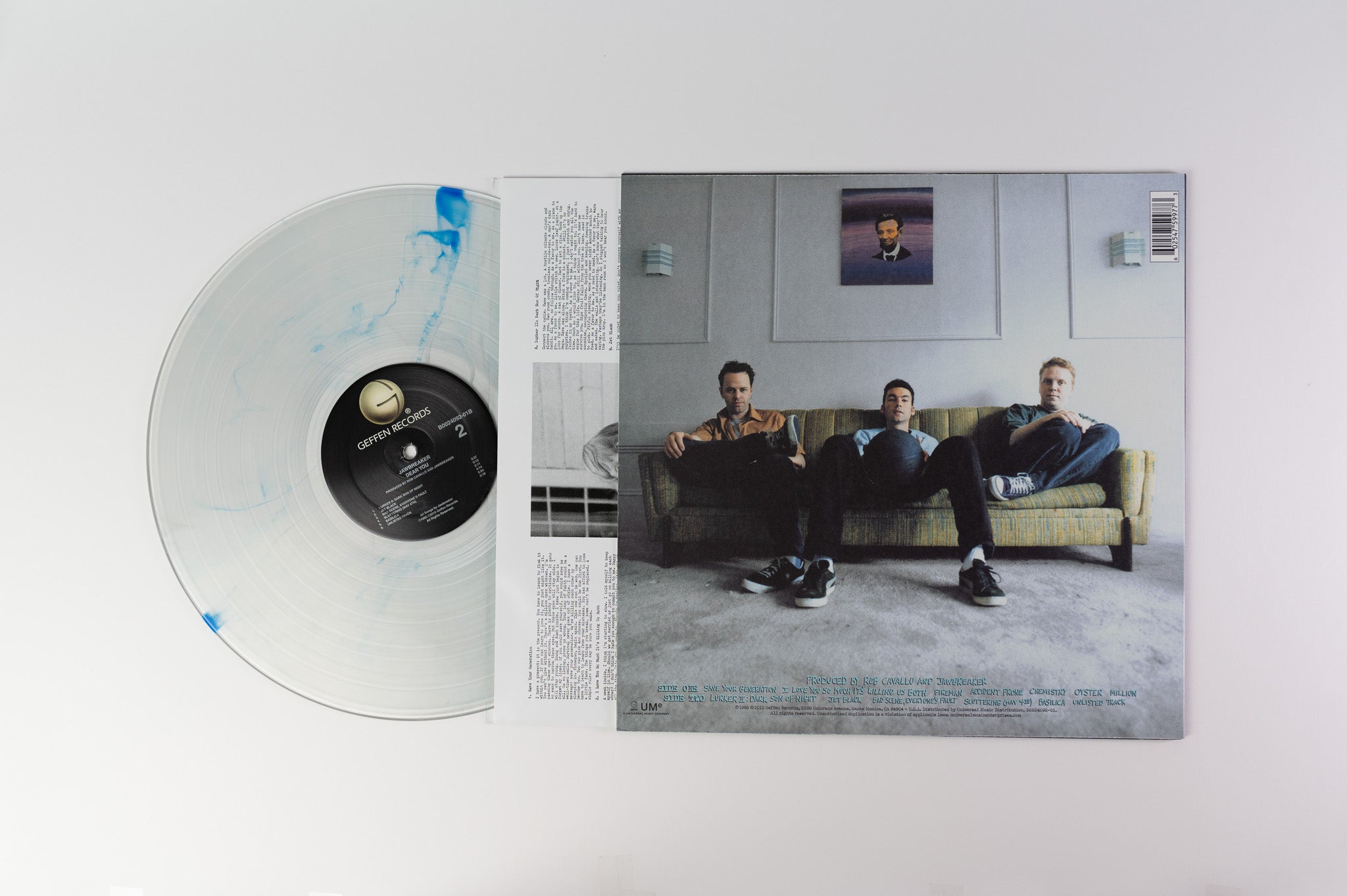 Jawbreaker - Dear You on Geffen Clear With Blue & White Smoke Reissue