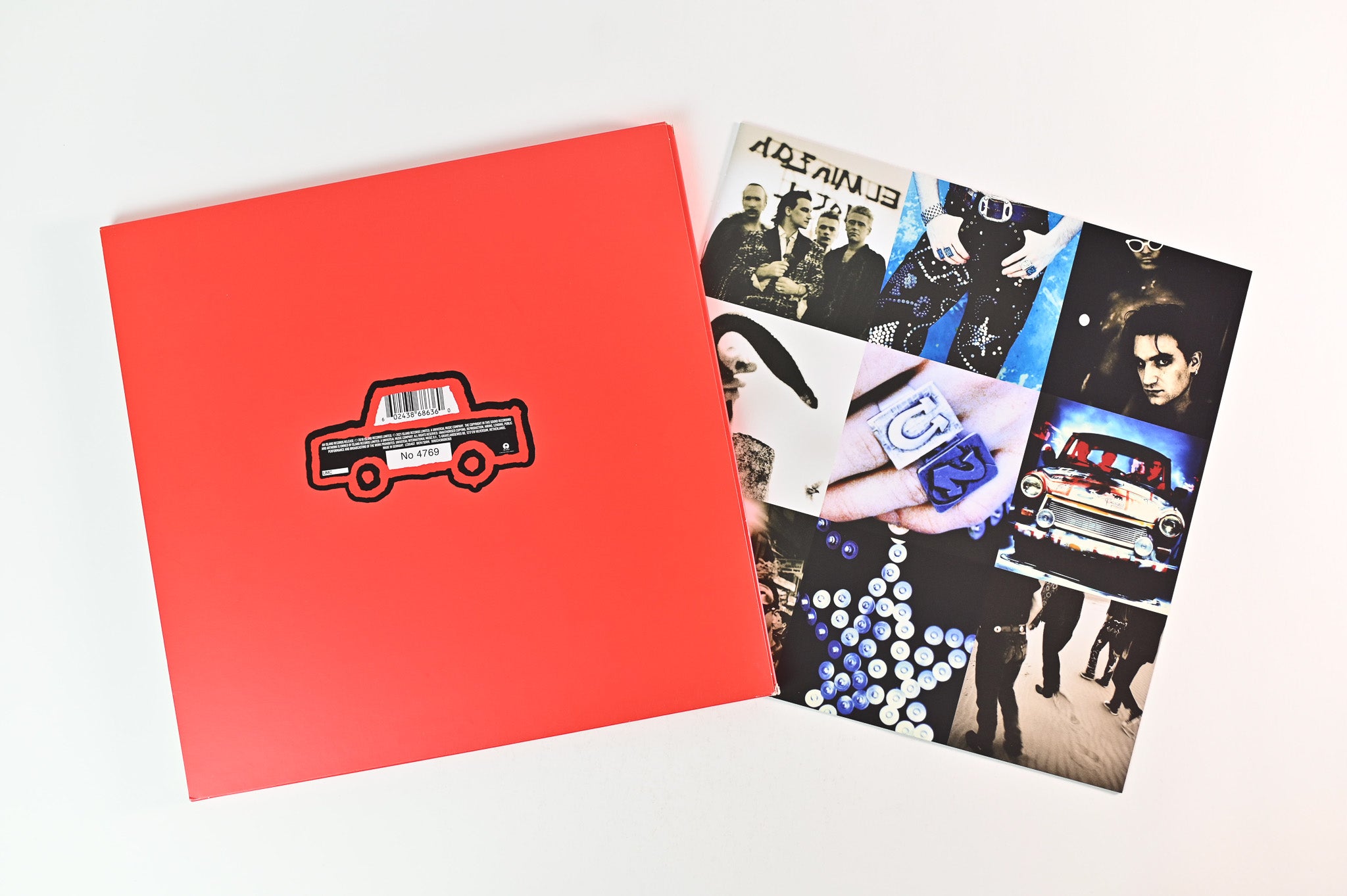 U2 - Achtung Baby on Island Records Ltd. Reissue Red & Blue Translucent Numbered