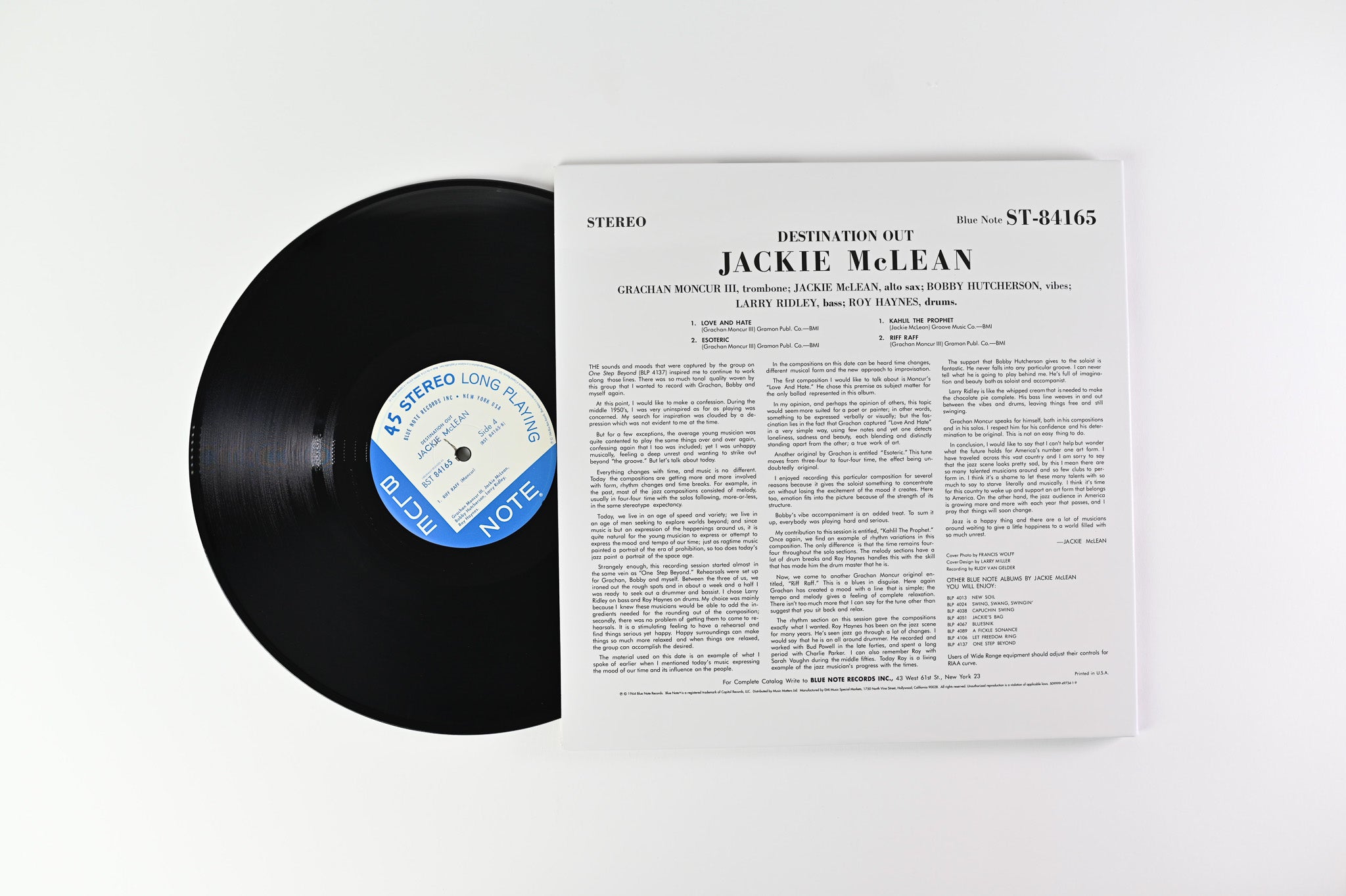 Jackie McLean - Destination... Out! on Blue Note Music Matters Ltd 45 RPM Reissue