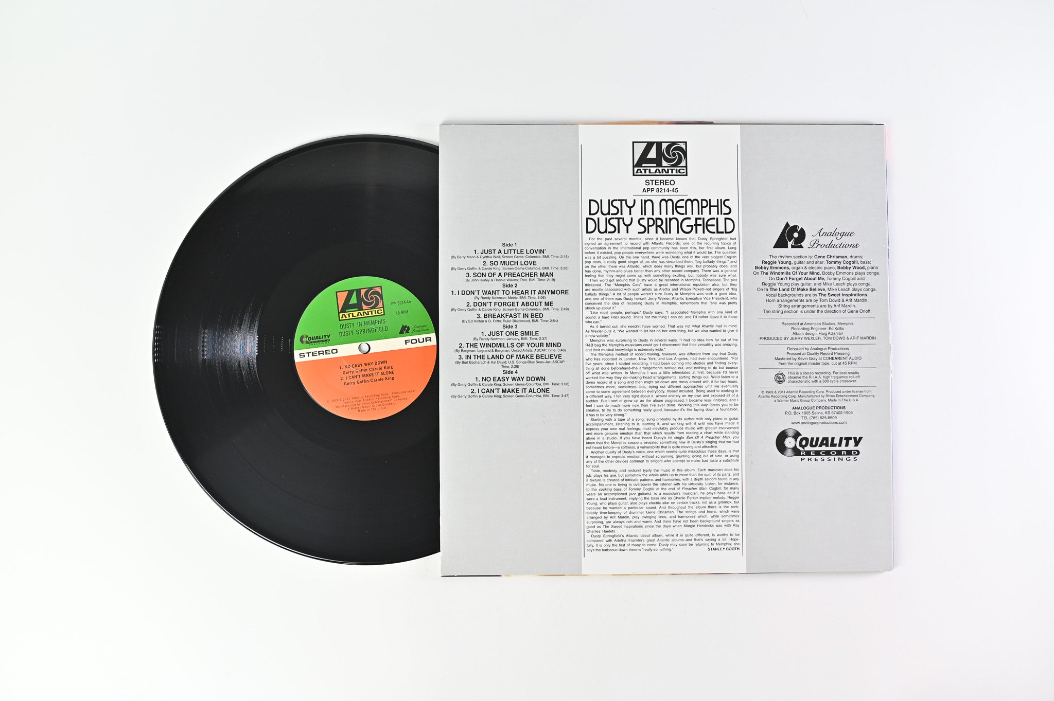 Dusty Springfield - Dusty In Memphis on Atlantic Analogue Productions Ltd Reissue