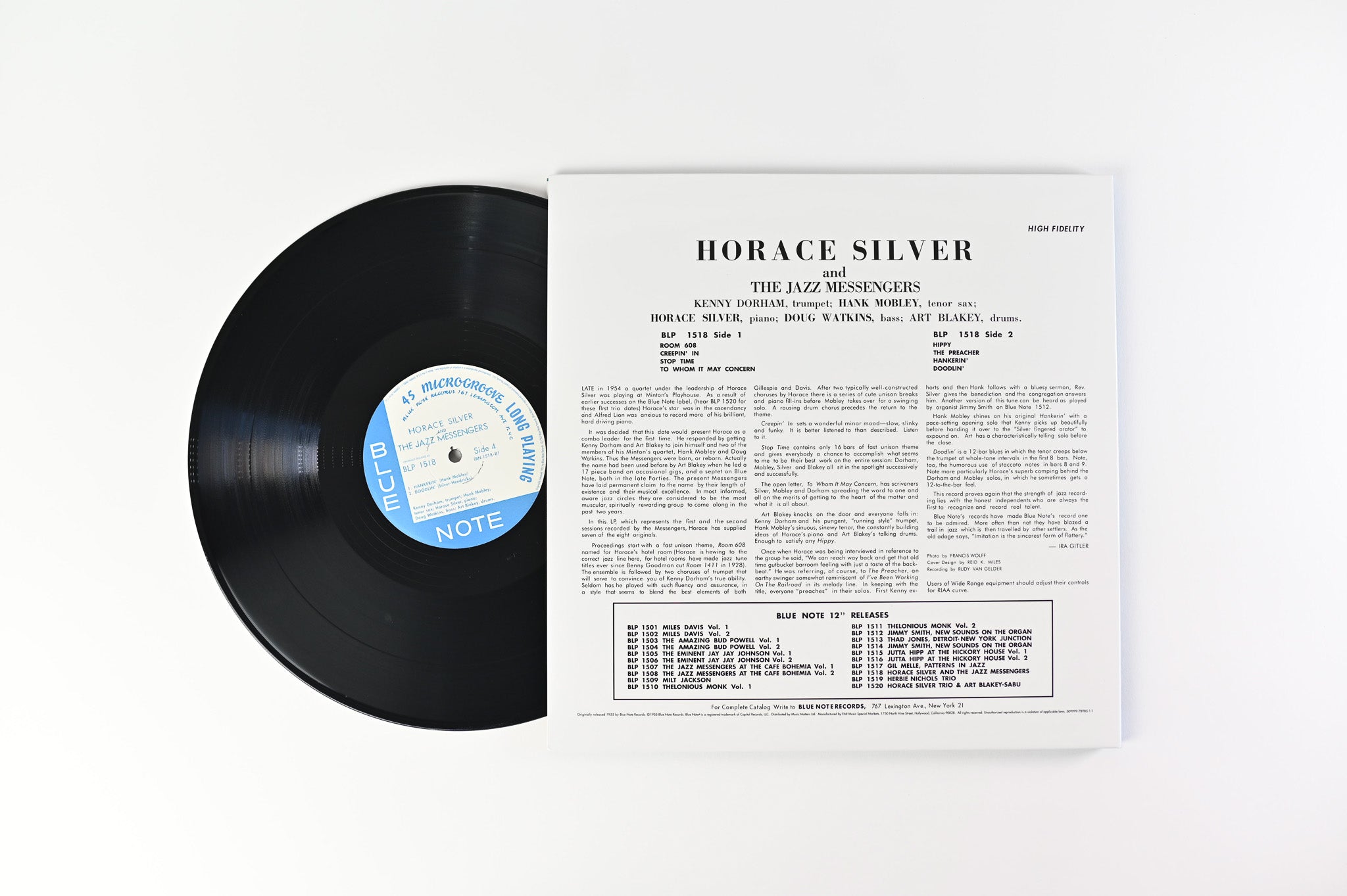 Horace Silver - Horace Silver And The Jazz Messengers on Blue Note Music Matters Ltd Reissue 45 RPM