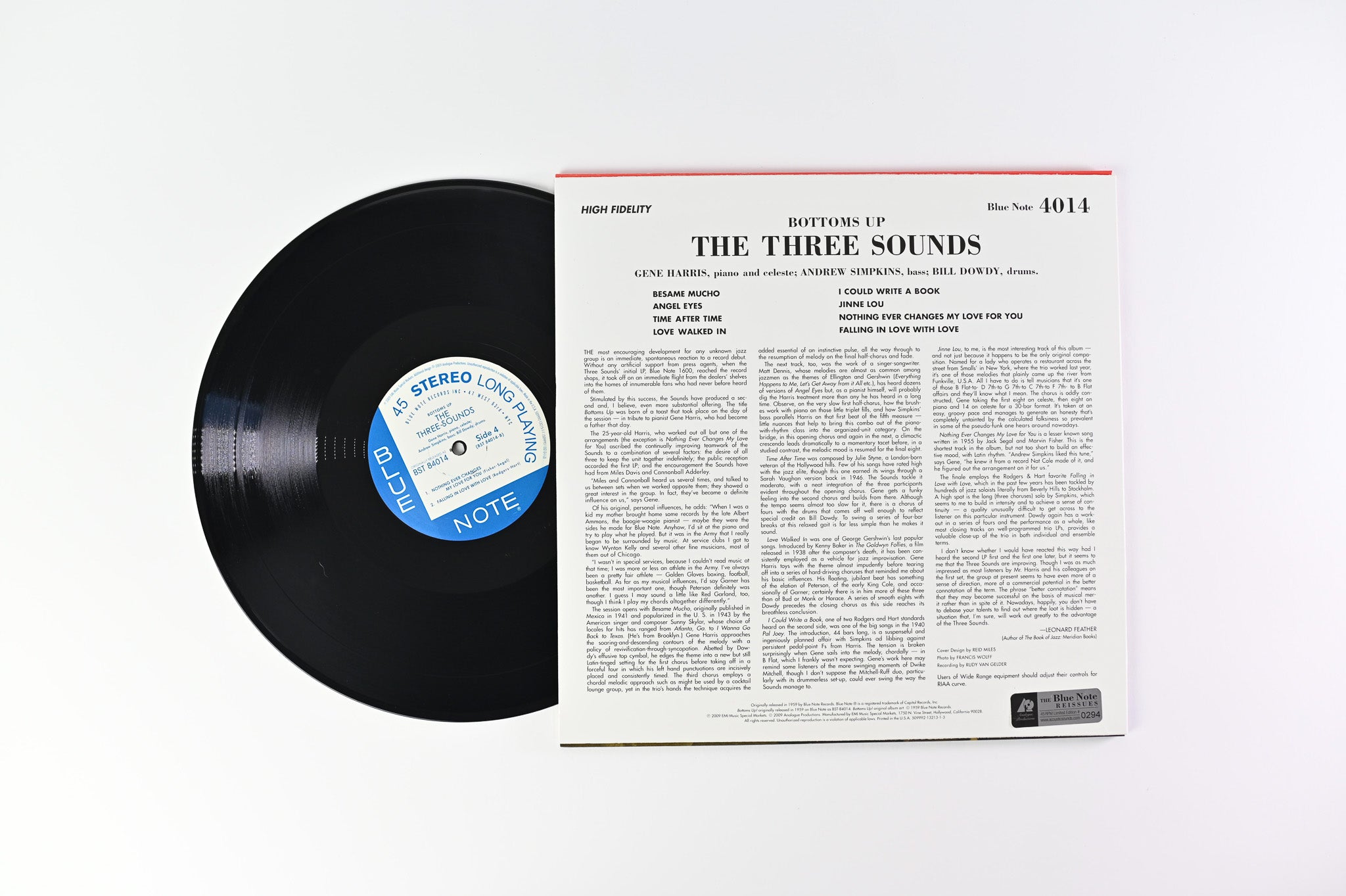 The Three Sounds - Bottoms Up! on Blue Note Analogue Productions Numbered Reissue 45 RPM