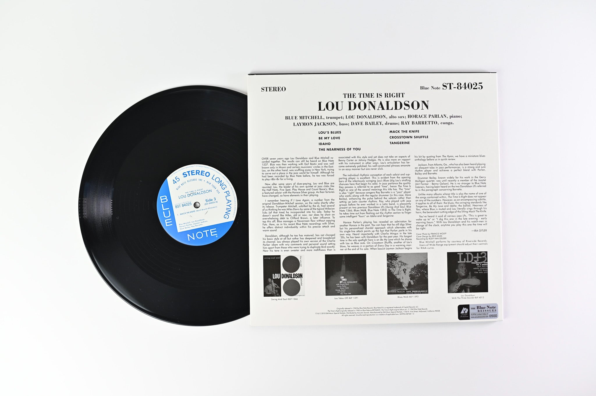 Lou Donaldson - The Time Is Right on Blue Note Analogue Productions Numbered Reissue 45 RPM