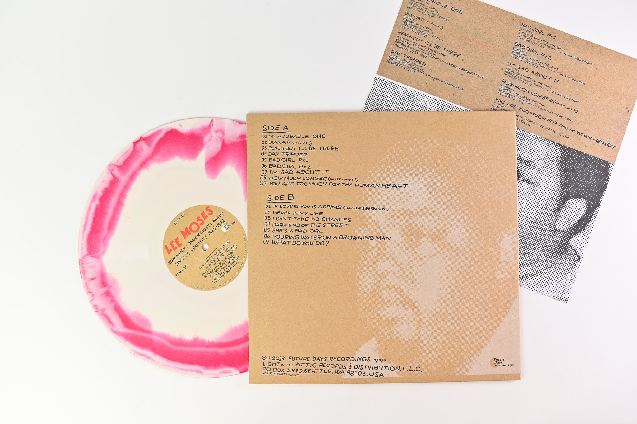 Lee Moses - How Much Longer Must I Wait? Singles & Rarities 1965-1972 on Future Days Cream/Red Swirl