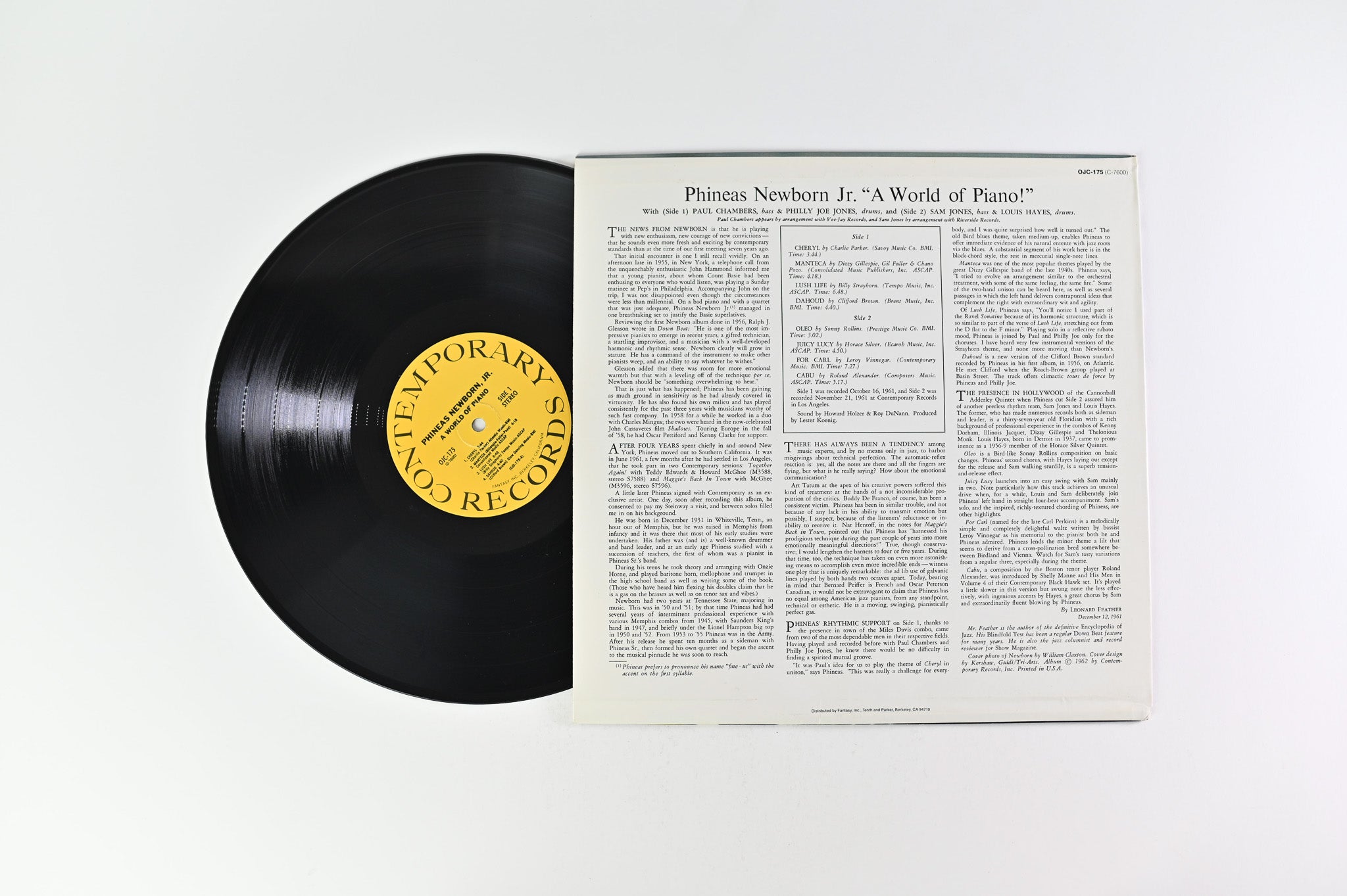Phineas Newborn Jr. - A World Of Piano! on Contemporary OJC Reissue