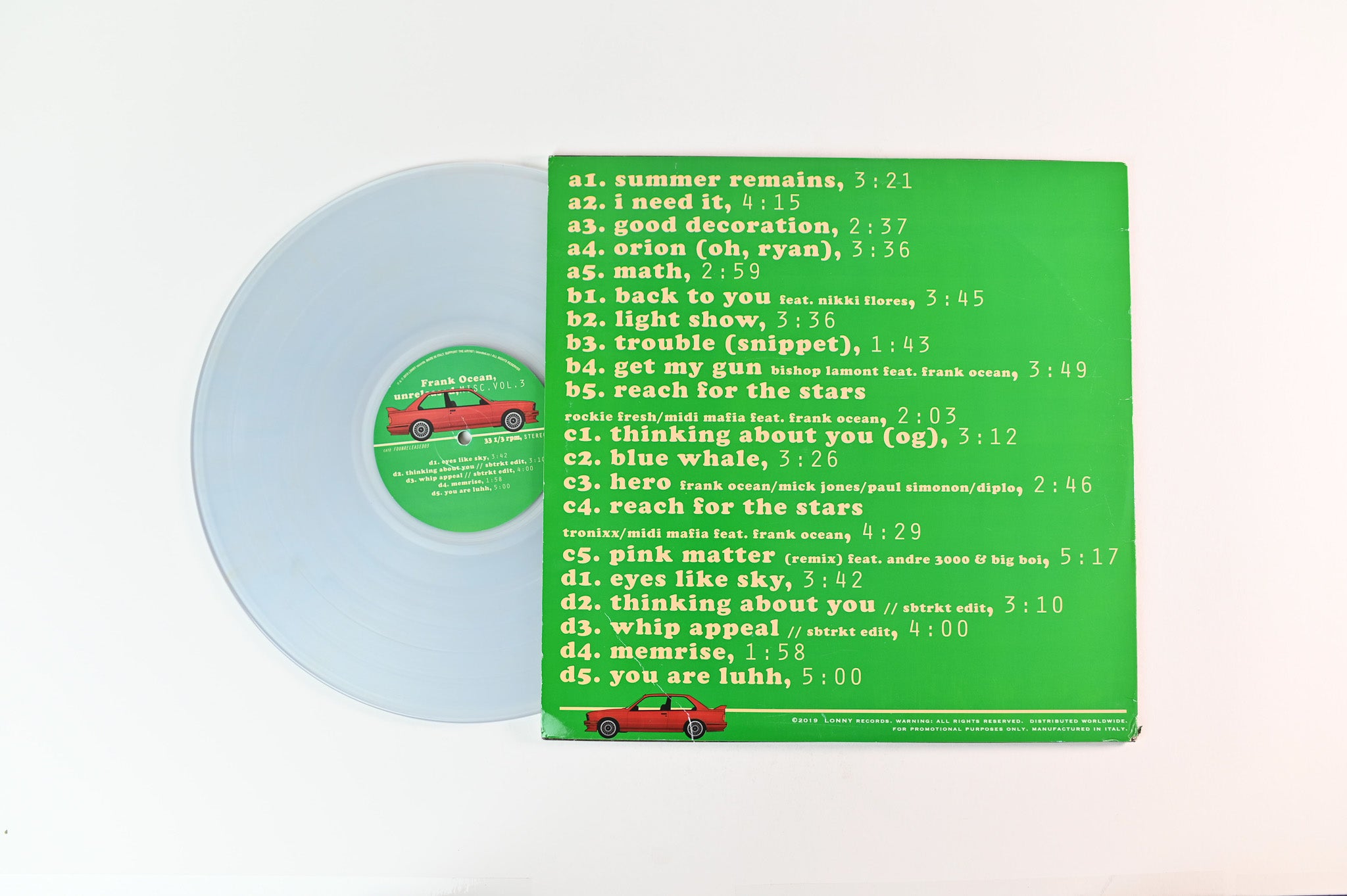 Frank Ocean - Unreleased, Misc.Vol.3 Unofficial Pressing