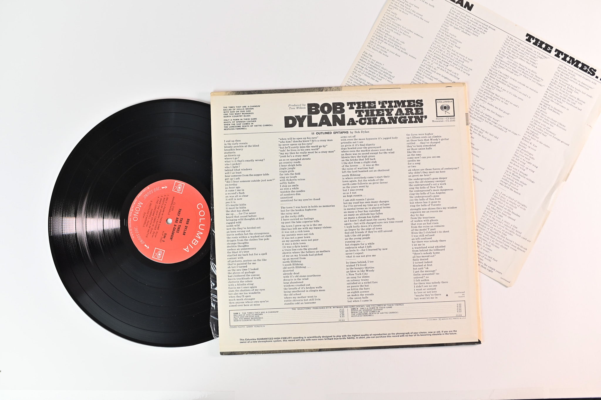 Bob Dylan - The Times They Are A-Changin' on Columbia 2 Eye Mono
