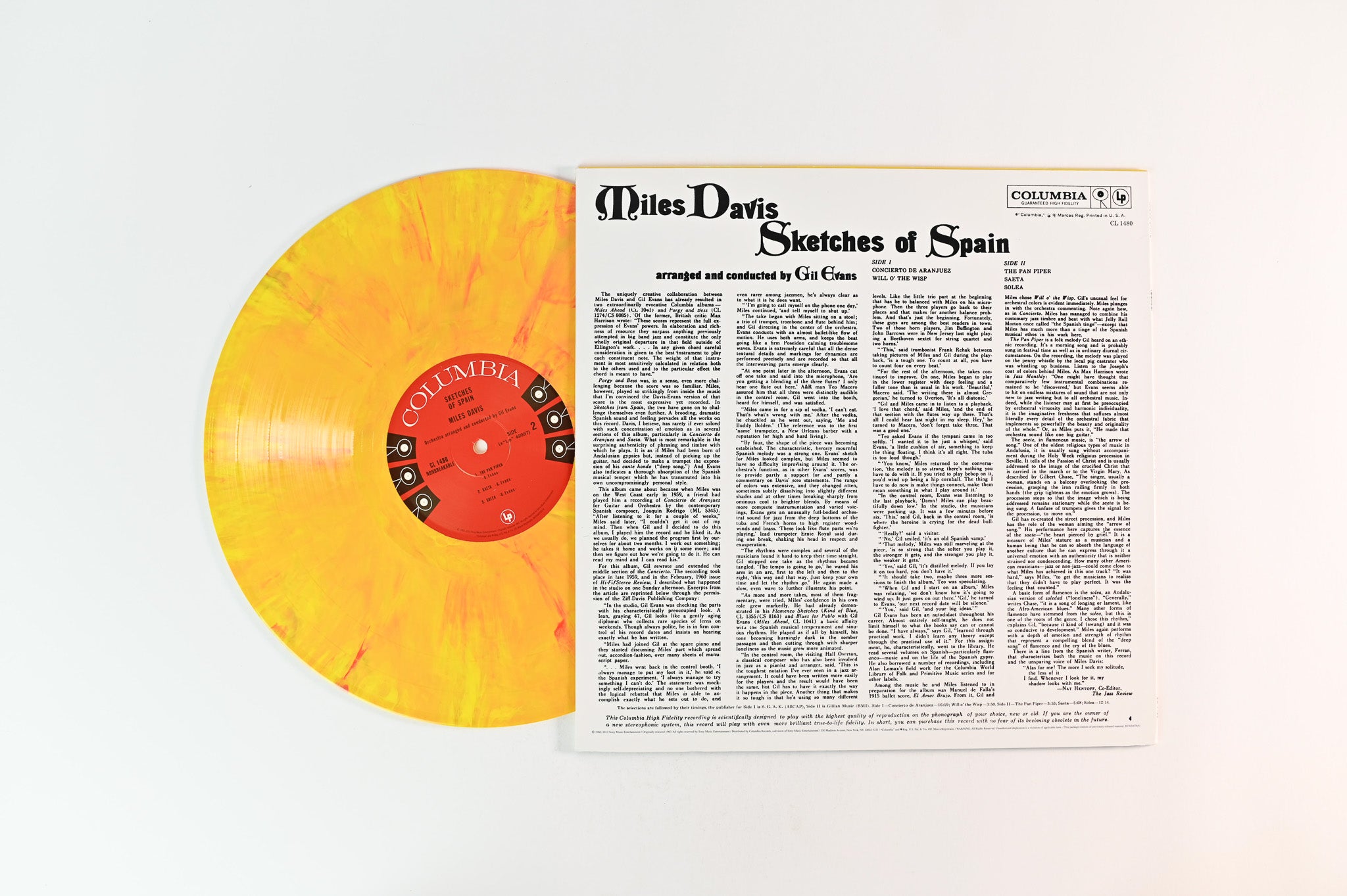 Miles Davis - Sketches Of Spain on Columbia Ltd Yellow & Red Swirl Reissue