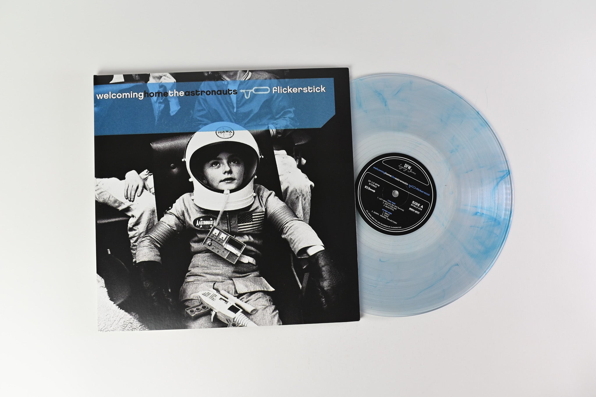 Flickerstick - Welcoming Home the Astronauts on DFW Ltd Numbered Blue / Crystal Blue Swirl