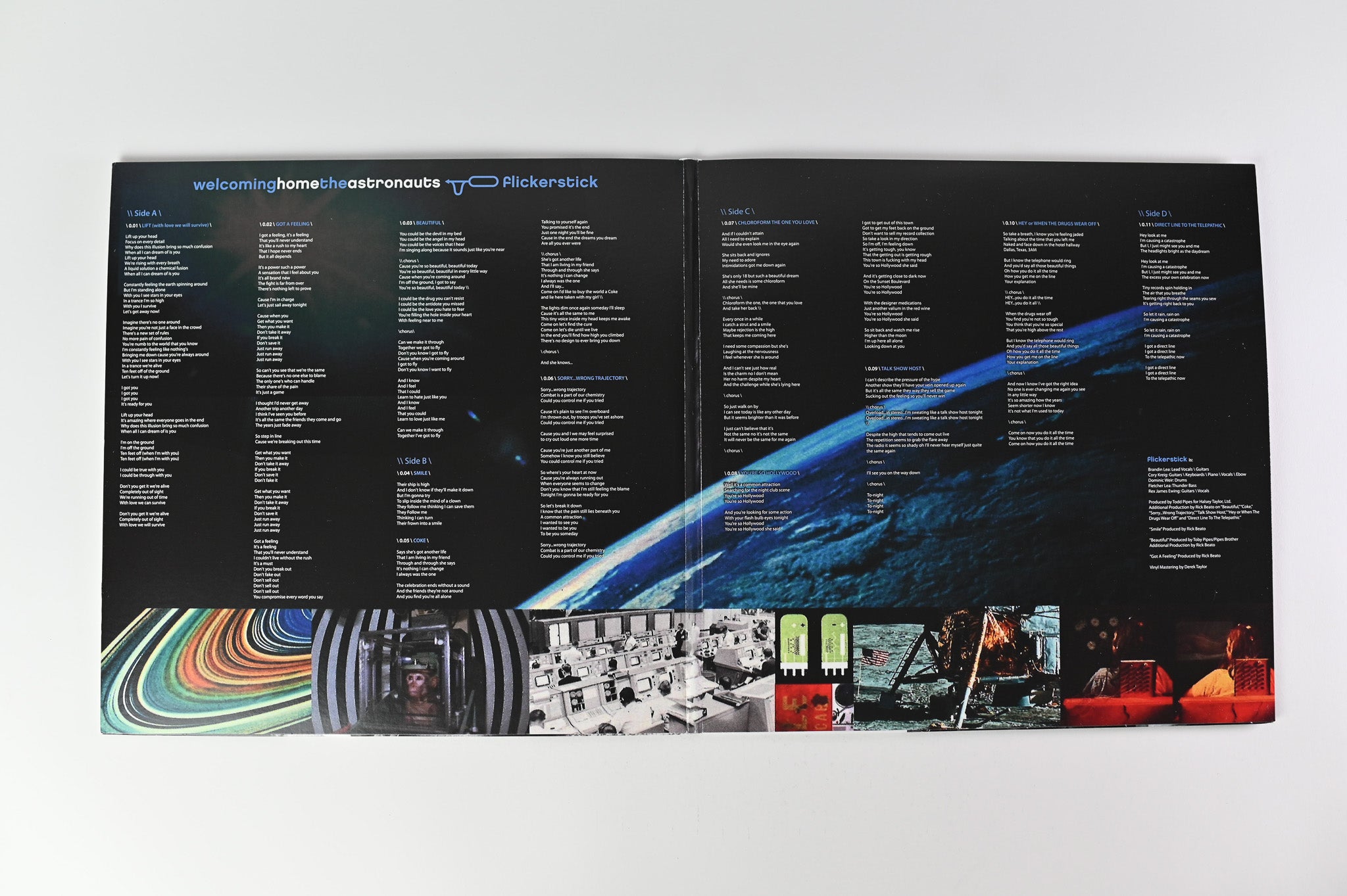 Flickerstick - Welcoming Home the Astronauts on DFW Ltd Numbered Blue / Crystal Blue Swirl