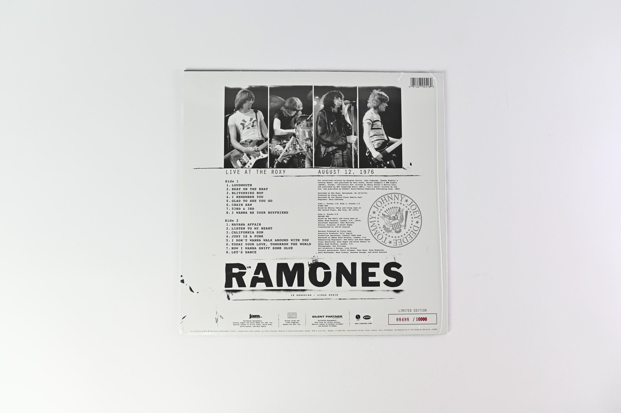 Ramones - Live At The Roxy August 12, 1976 on Rhino Ltd Numbered RSD Sealed