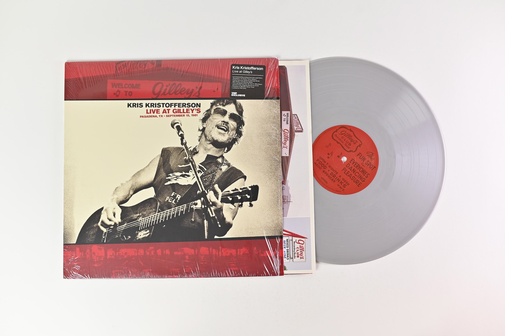 Kris Kristofferson - Live At Gilley's on New West Records / Vinyl Me Please - Silver Vinyl