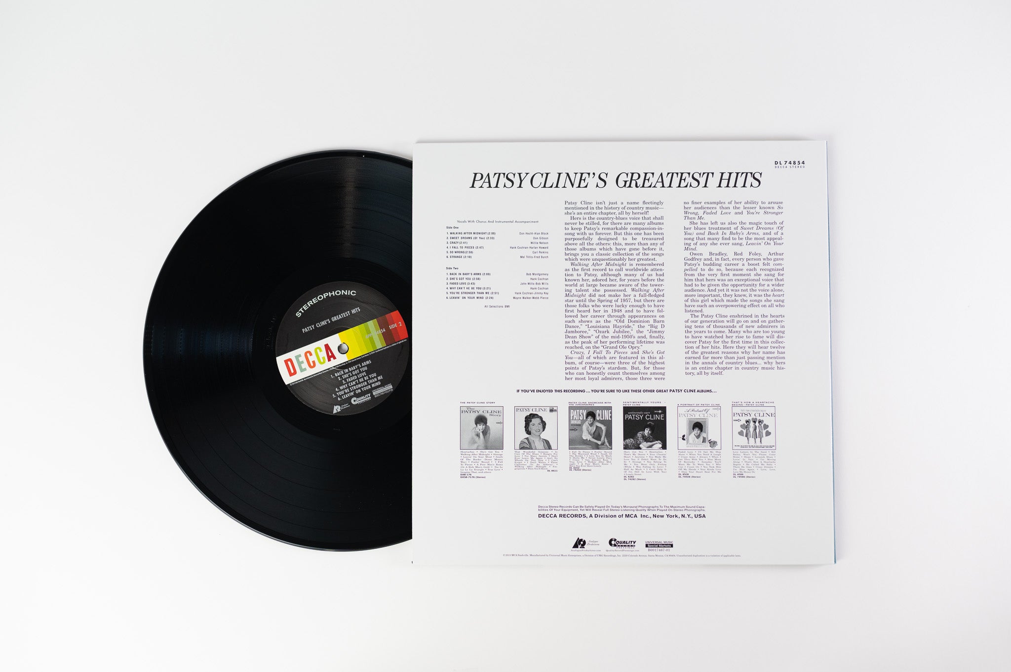 Patsy Cline - Greatest Hits on Decca Analogue Productions Reissue