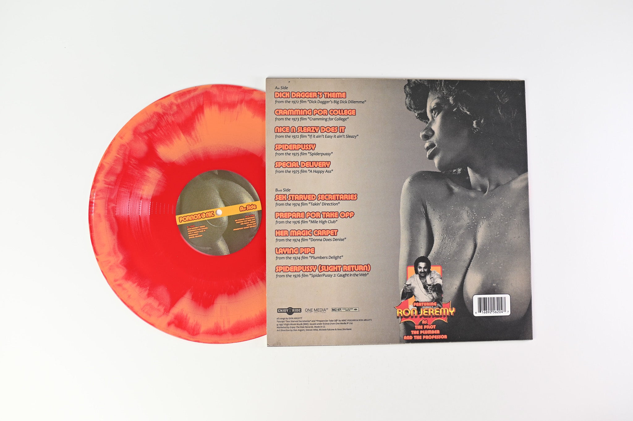 Pornosonic - Unreleased 70s Porno Music on Enjoy The Ride Records RSD Red/Orange Swirl Vinyl