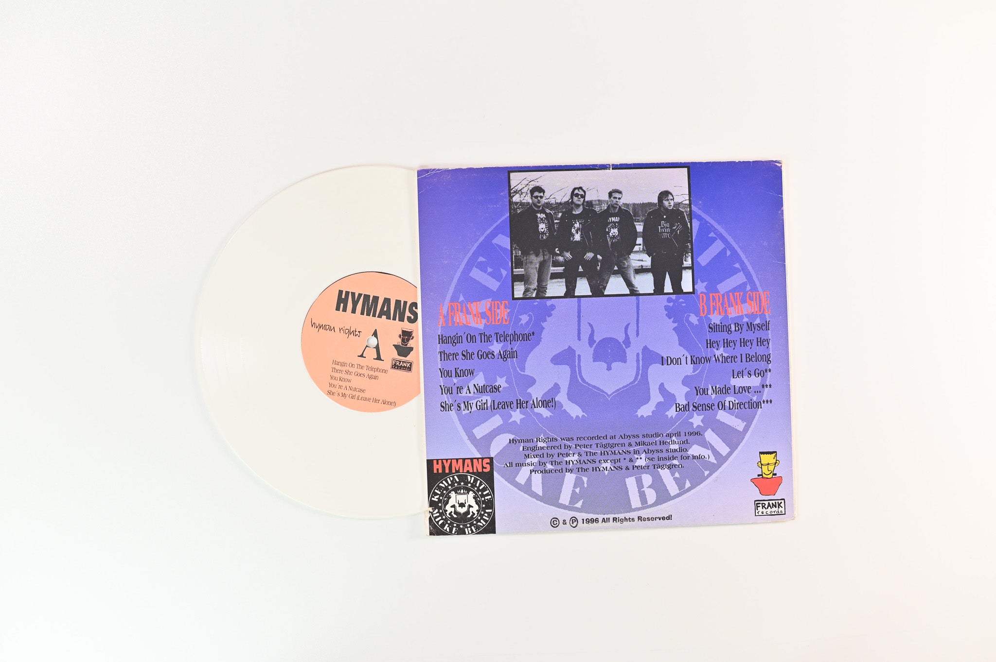 The Hymans - Hyman Rights on Frank Records - White 10" Vinyl