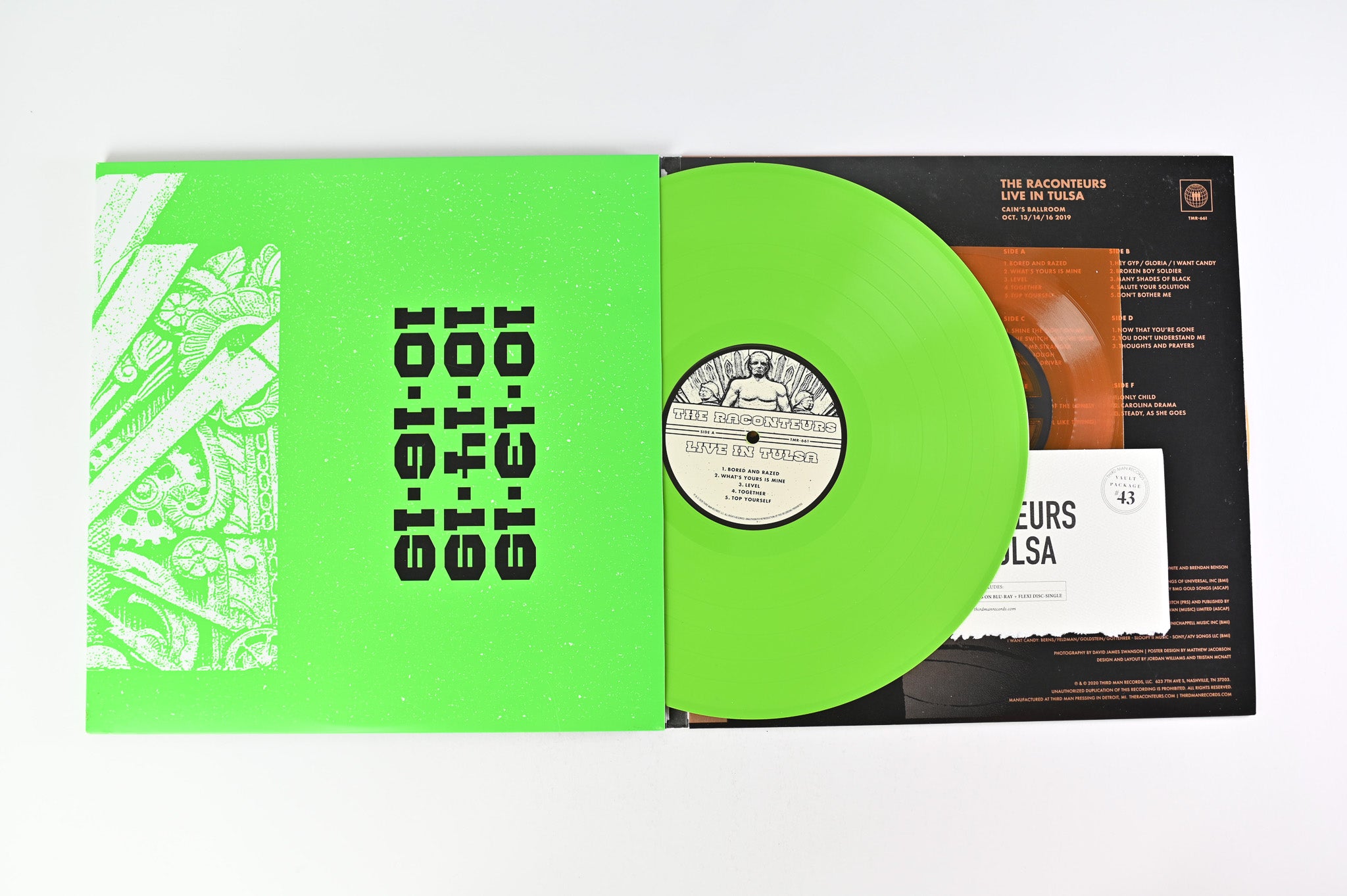 The Raconteurs - Live In Tulsa on Third Man Vault Ltd Colored Vinyl With Flexi and Blu-Ray