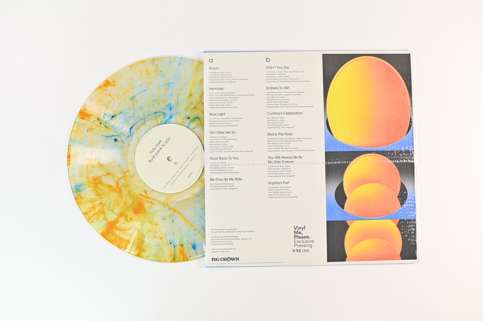 Holy Hive - Float Back To You on Big Crown Numbered Clear w/ Blue & Orange Splatter