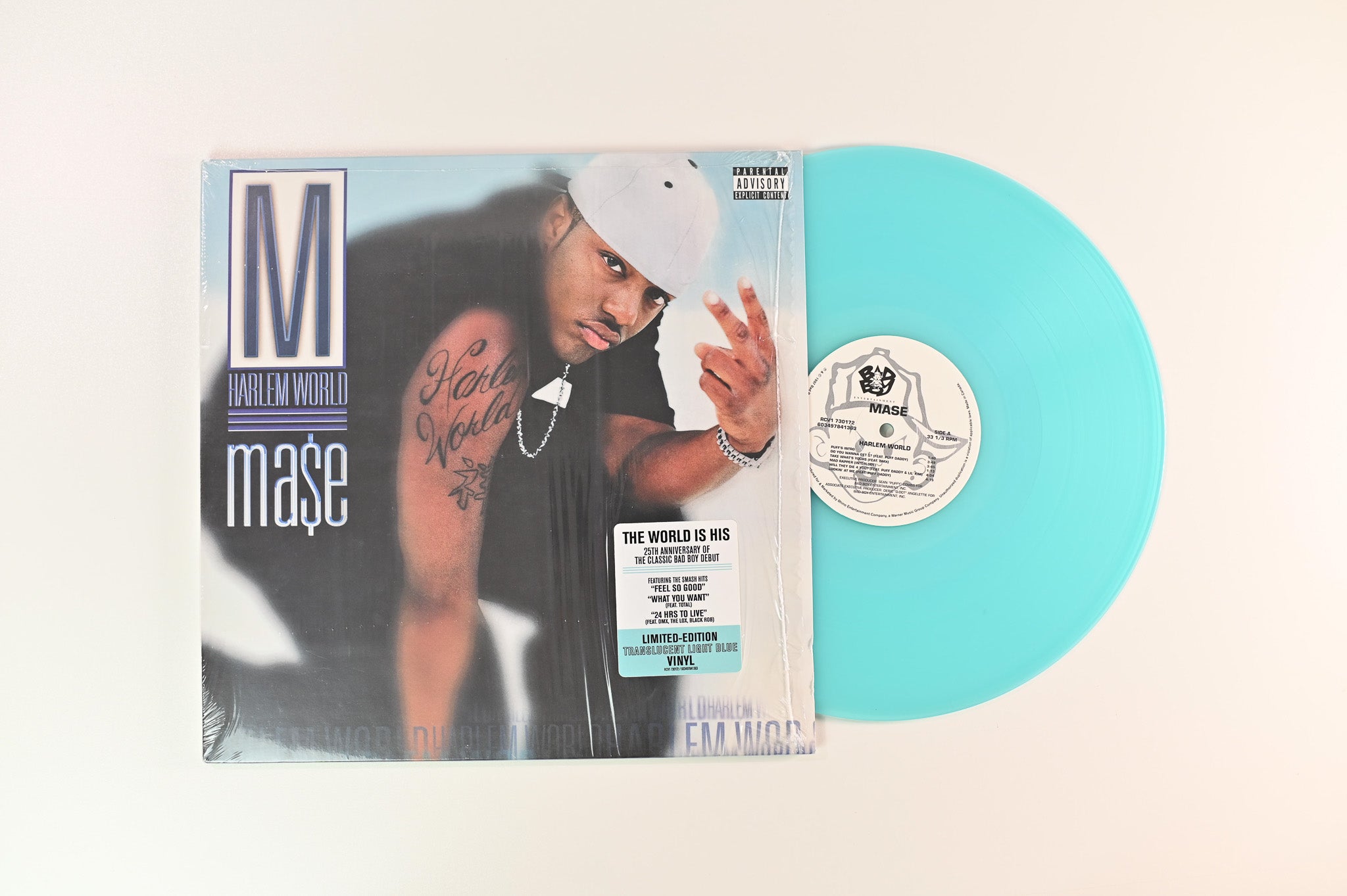 Mase - Harlem World on Bad Boy Ltd Translucent Light Blue Reissue