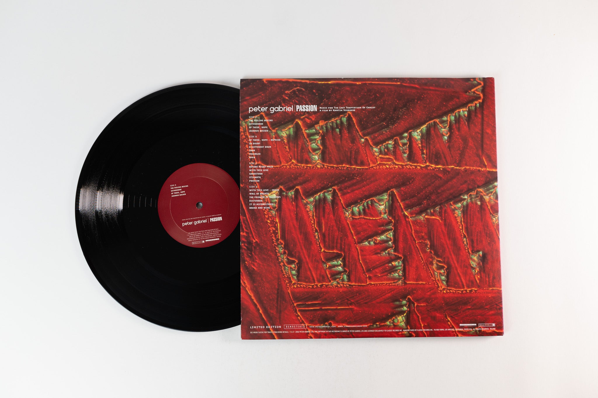 Peter Gabriel - Passion on Real World Classic Records 200 Gram Quiex Vinyl Reissue