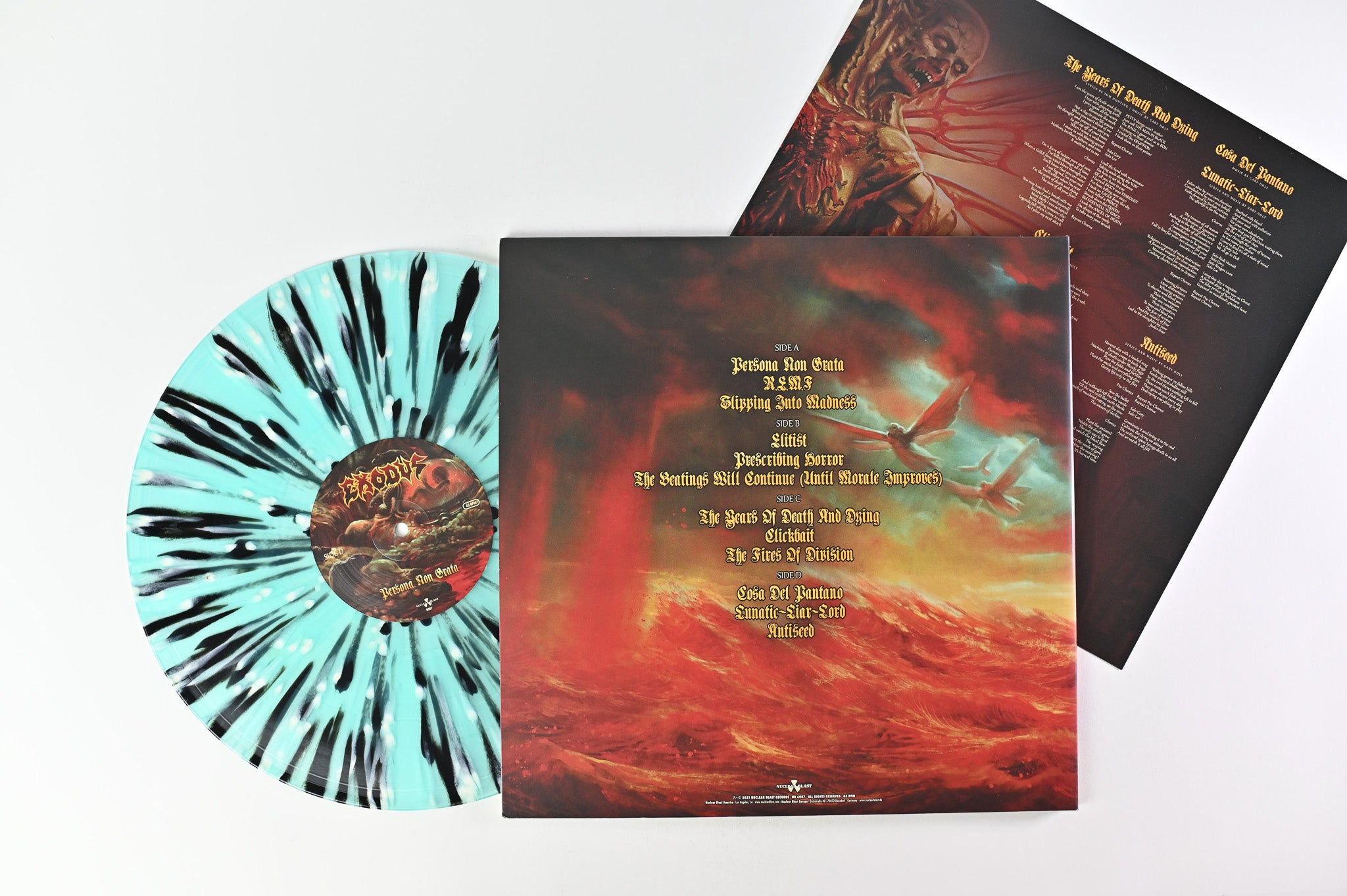 Exodus - Persona Non Grata on Nuclear Blast - Blue w/ Black & White Splatter Vinyl