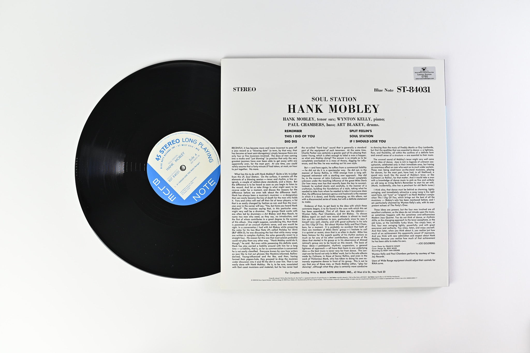 Hank Mobley - Soul Station on Blue Note Music Matters Ltd. Reissue Numbered 45 RPM