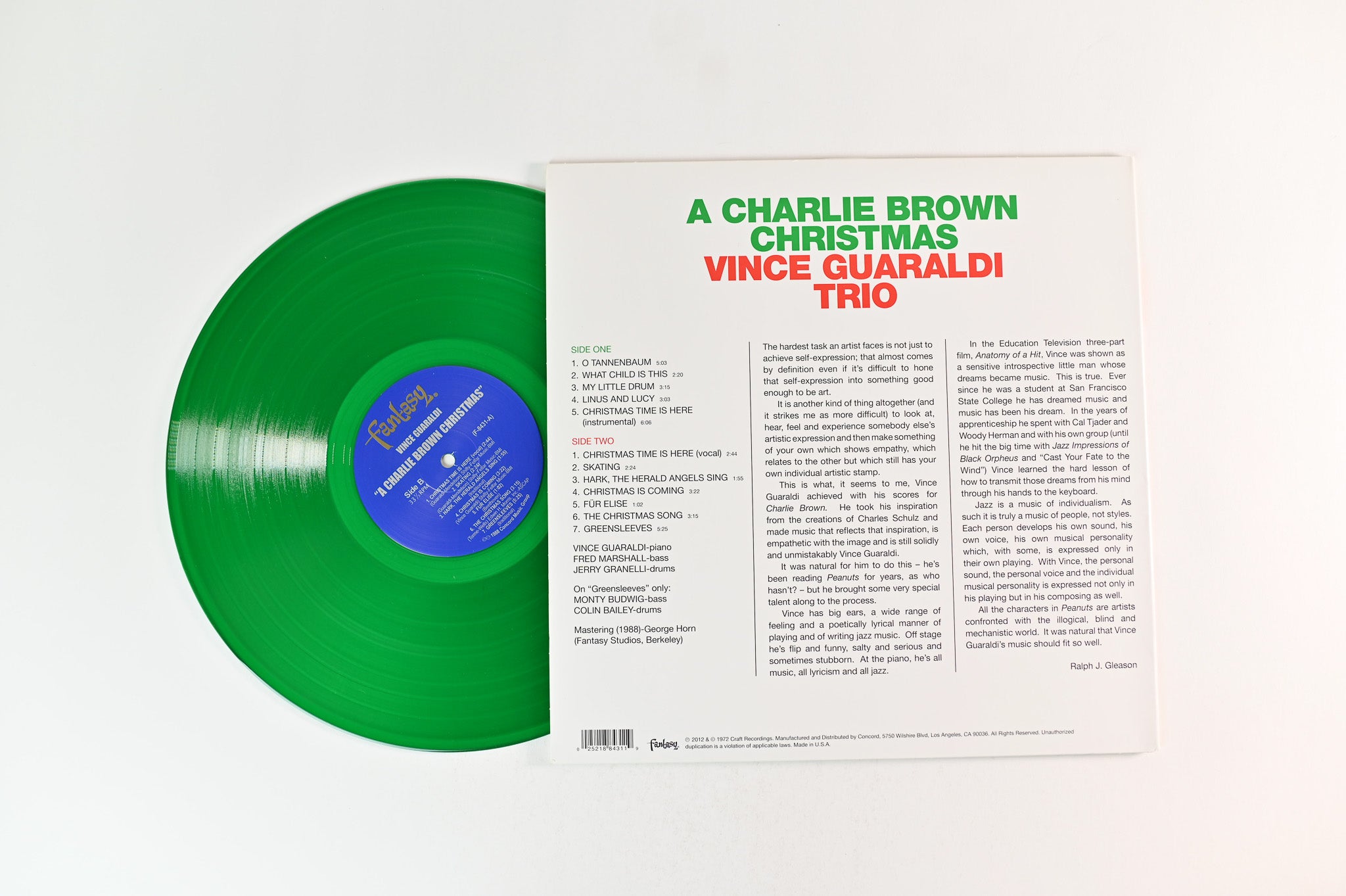 Vince Guaraldi Trio - A Charlie Brown Christmas (Original Sound Track Recording Of The CBS Television Special) on Fantasy Green Vinyl Reissue
