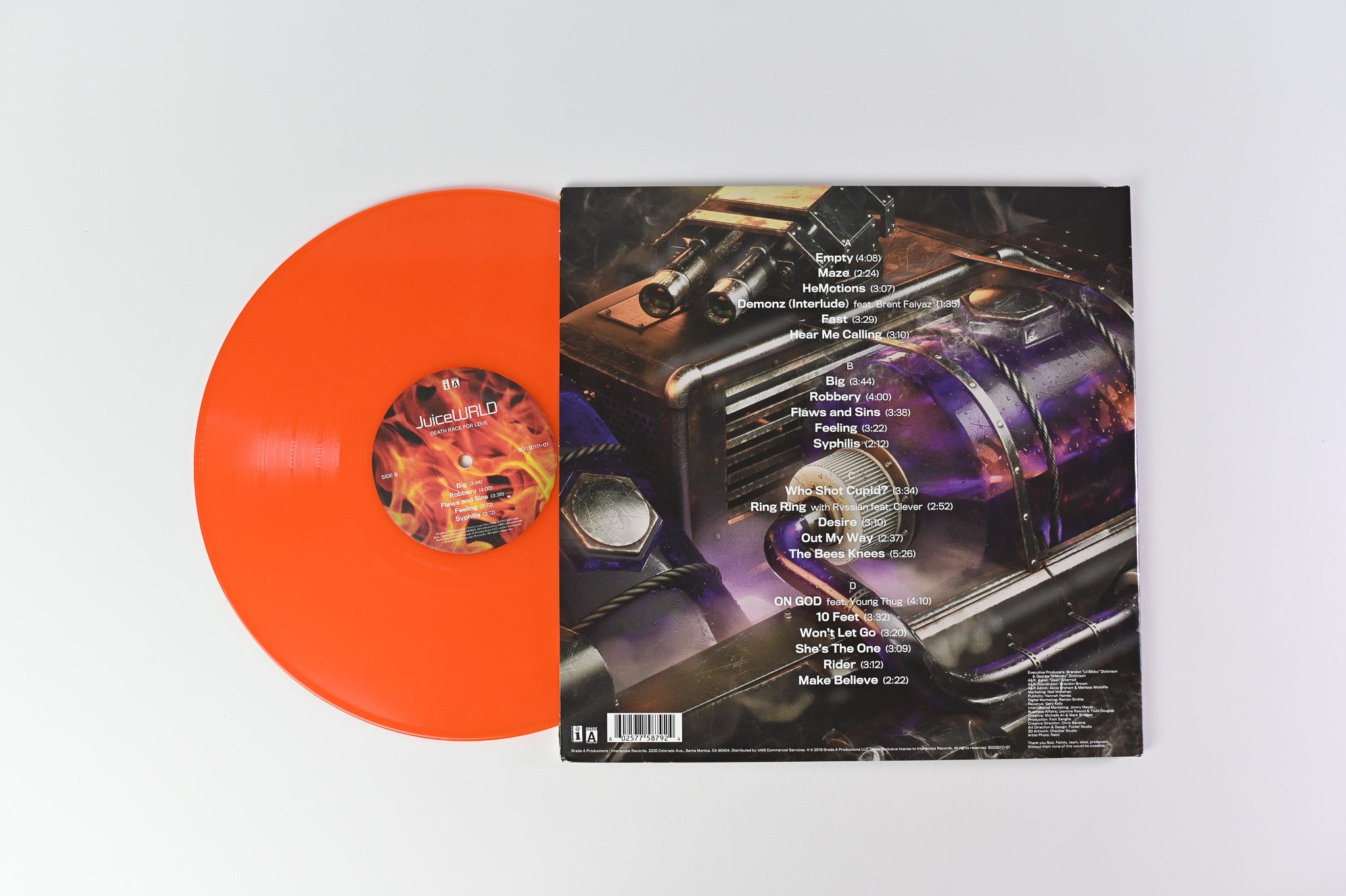 Juice WRLD - Death Race For Love on Grade A Productions Ltd Orange Vinyl