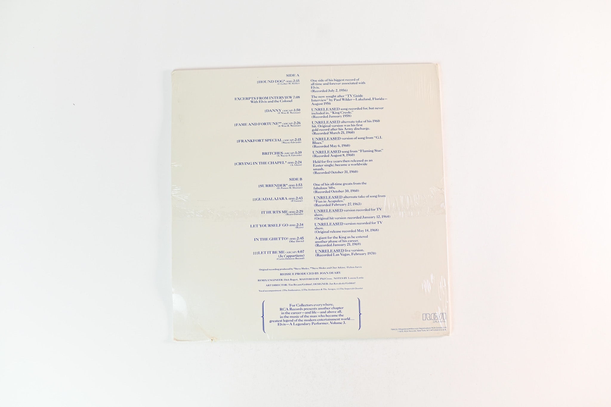 Elvis Presley - A Legendary Performer - Volume 3 on RCA Picture Disc Sealed