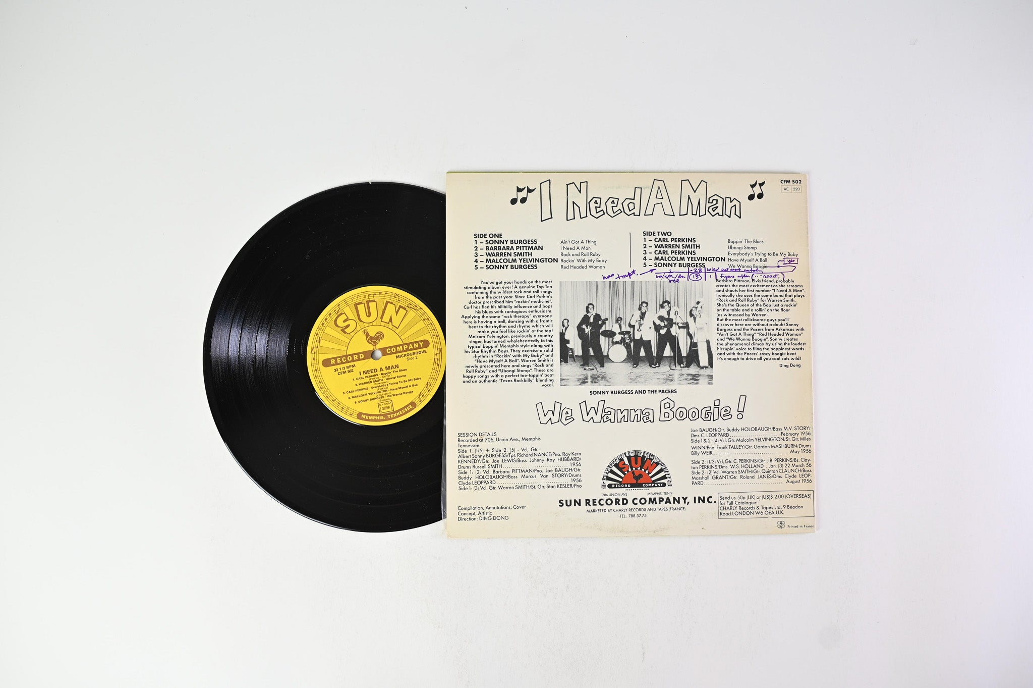 Various - I Need A Man on Sun / Charly - 10" Vinyl