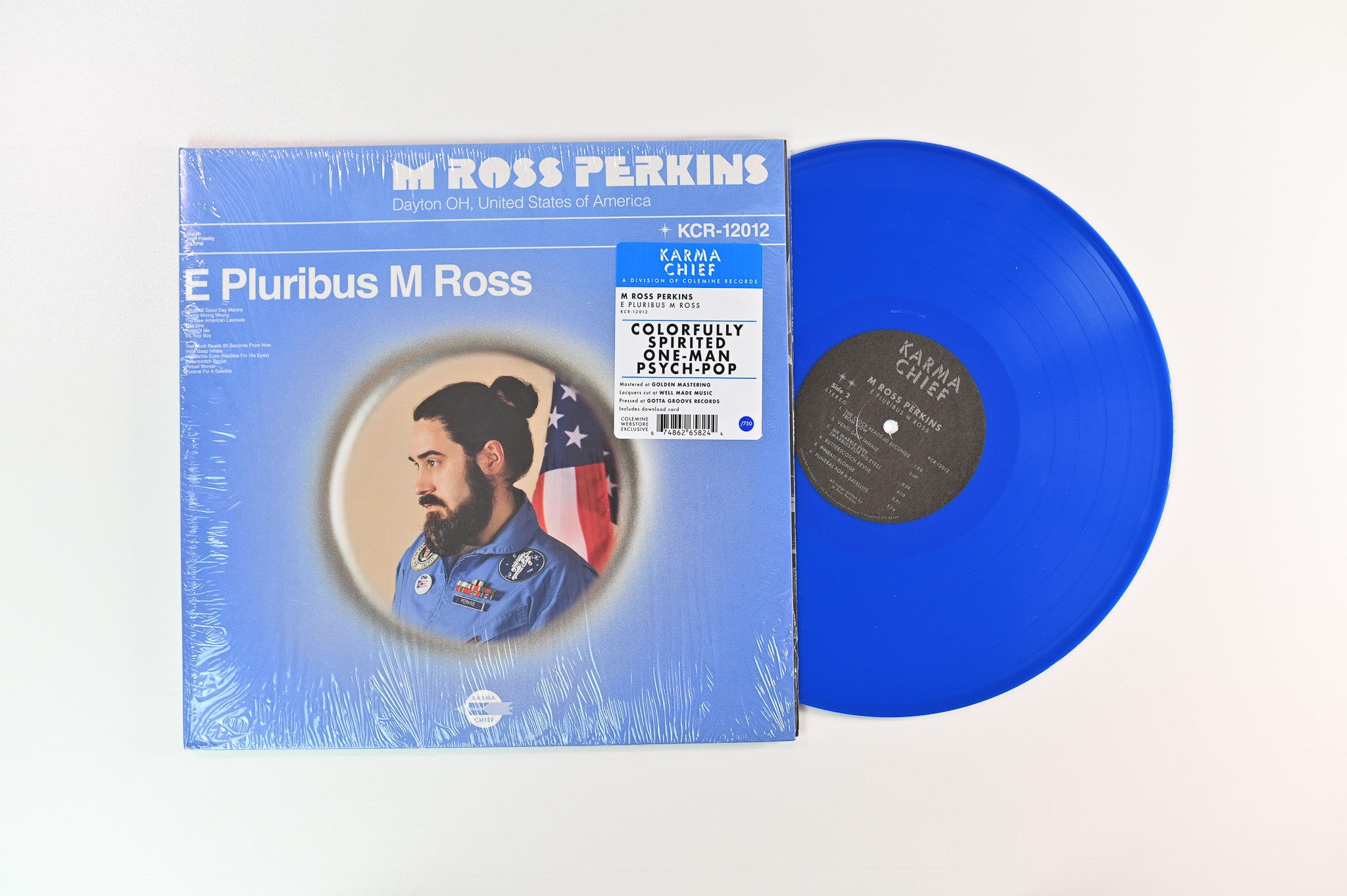 M Ross Perkins - E Pluribus M Ross on Karma Chief Records - Blue Vinyl