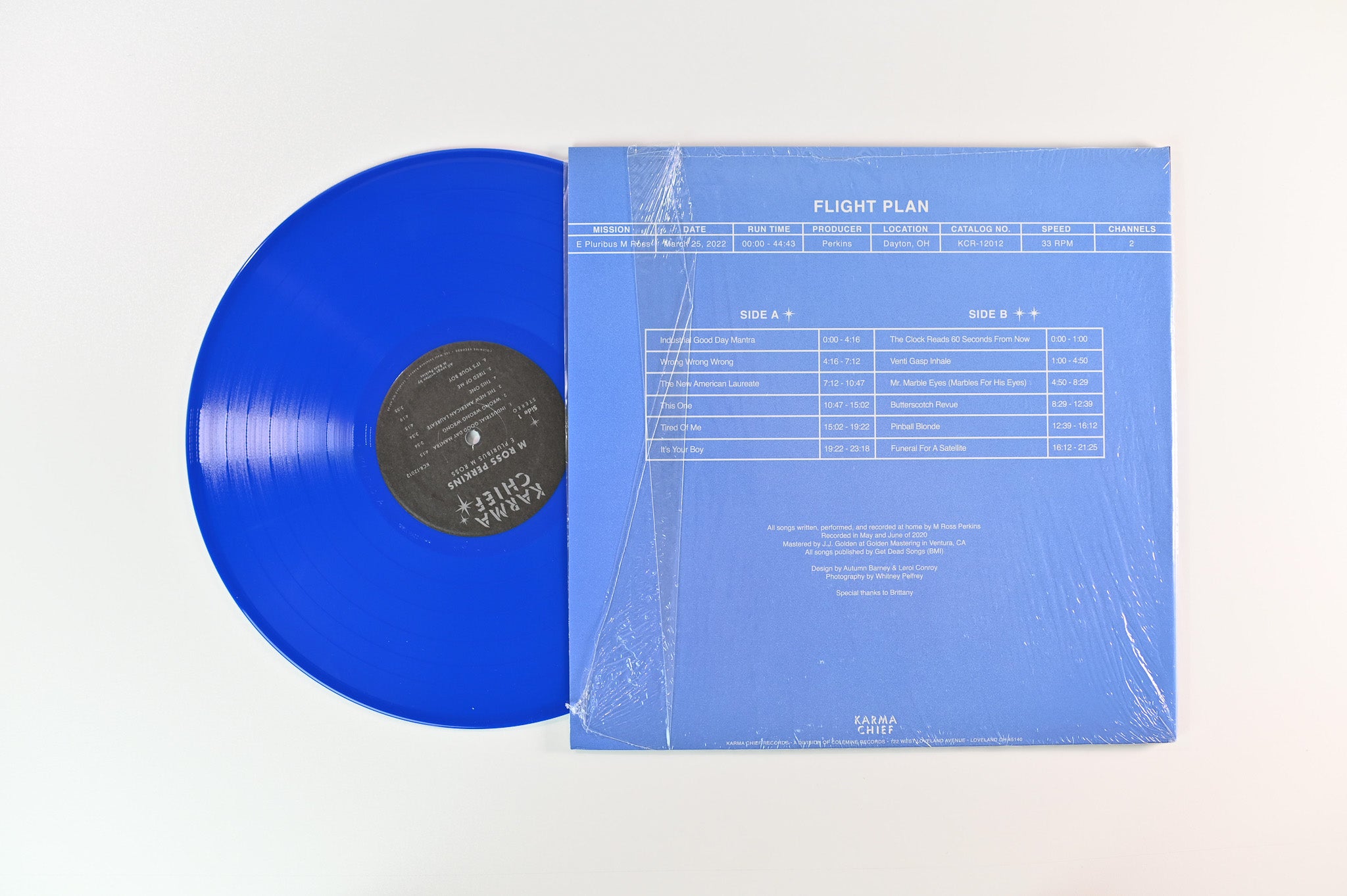 M Ross Perkins - E Pluribus M Ross on Karma Chief Records - Blue Vinyl