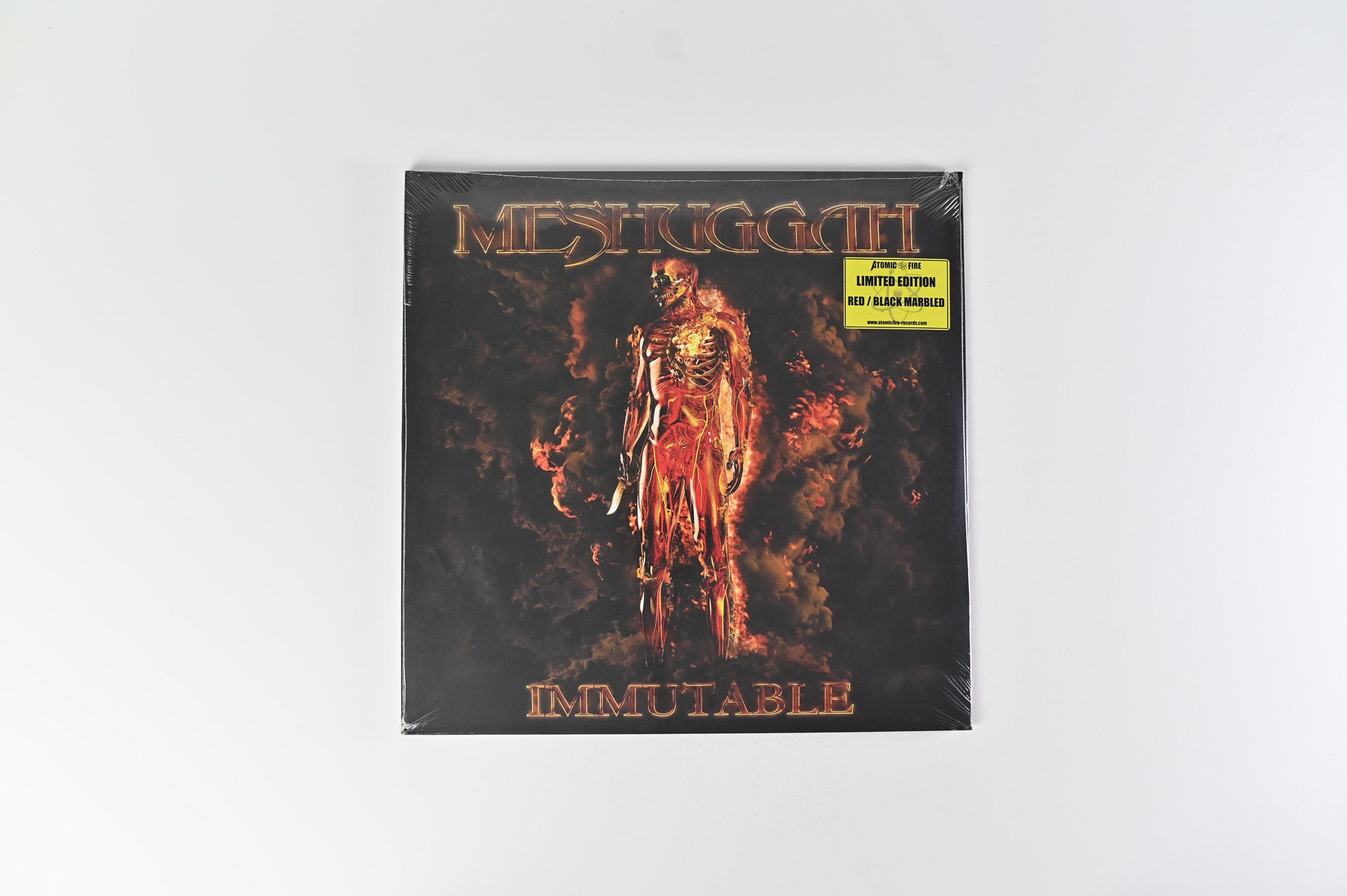 欧2LP Meshuggah Immutable AF0026 Atomic Fire /00520 Meshuggah - Immutable on Atomic Fire Ltd Red/Black Marbled Sealed