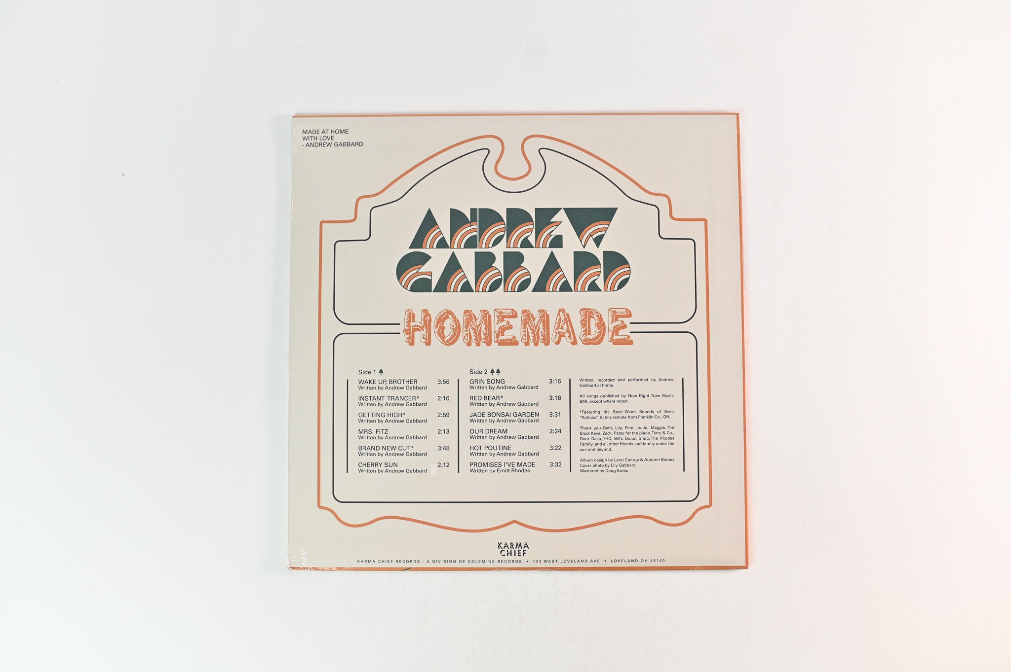 Andrew Gabbard - Homemade on Karma Chief Ltd Transparent Orange with Black Swirl Sealed