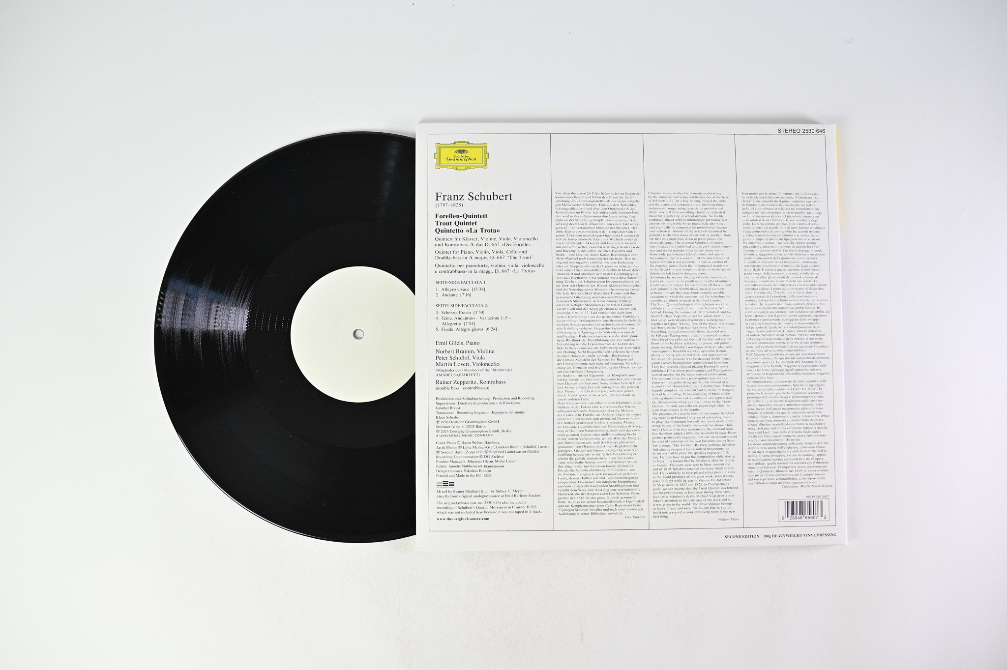 Franz Schubert - Forellenquintett • Trout Quintet • Quintetto »La Trota« on Deutsche Grammophon Reissue