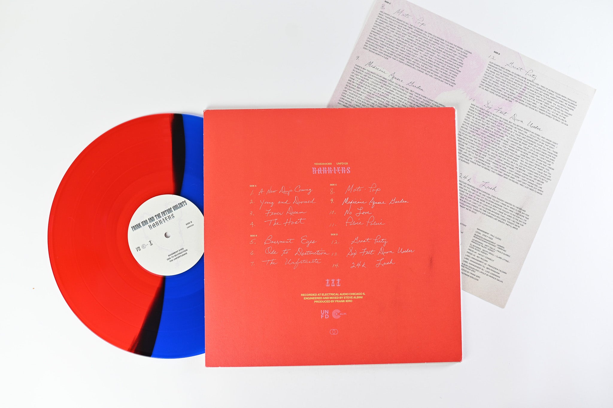 Frank Iero And The Future Violents - Barriers on UNFD 45 RPM Blue/Red Vinyl