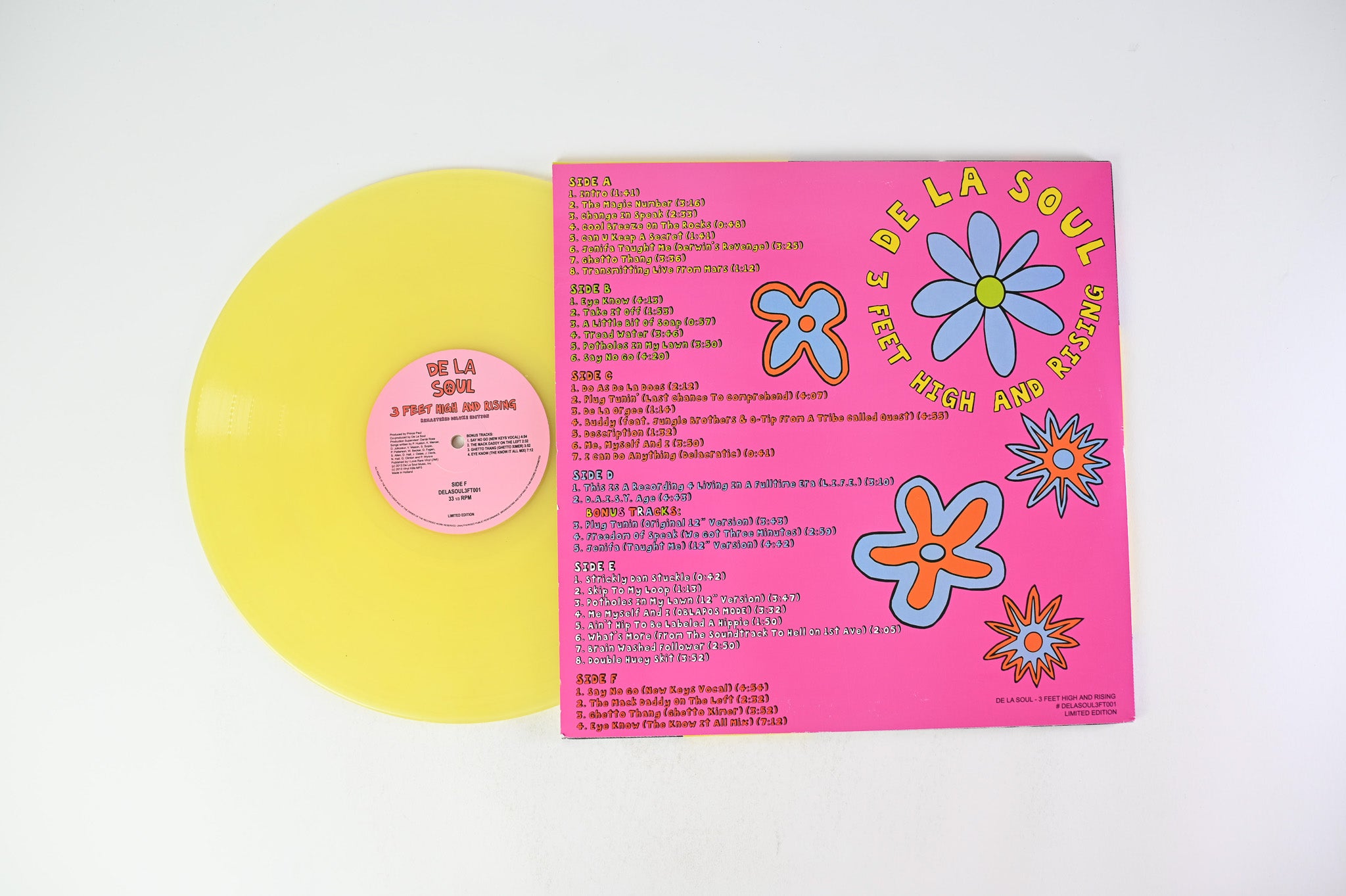 De La Soul - 3 Feet High And Rising Orange / Yellow / Clear Vinyl Unofficial Pressing