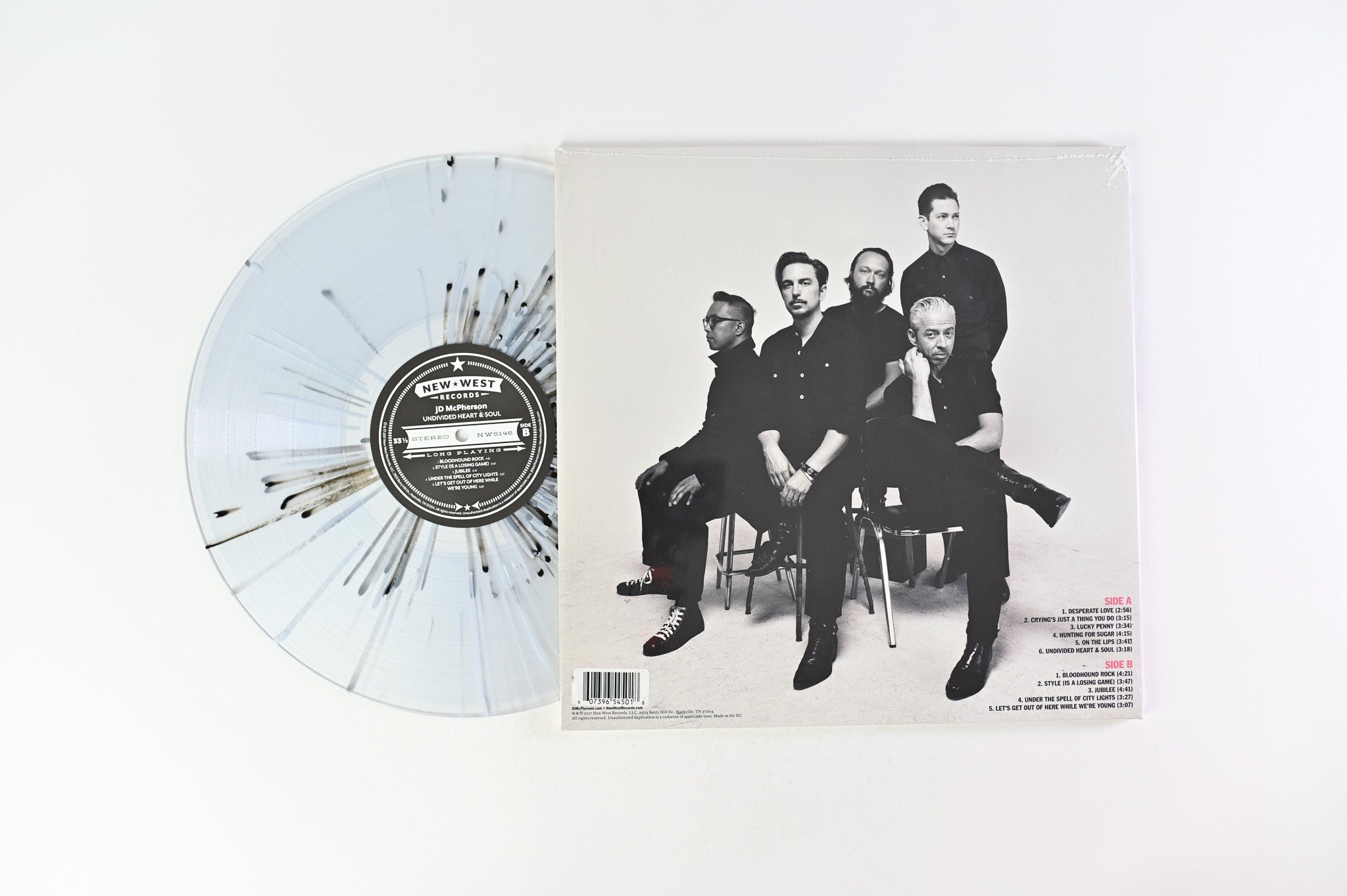 JD McPherson - Undivided Heart & Soul on New West Records Clear w/ White & Black Splatter