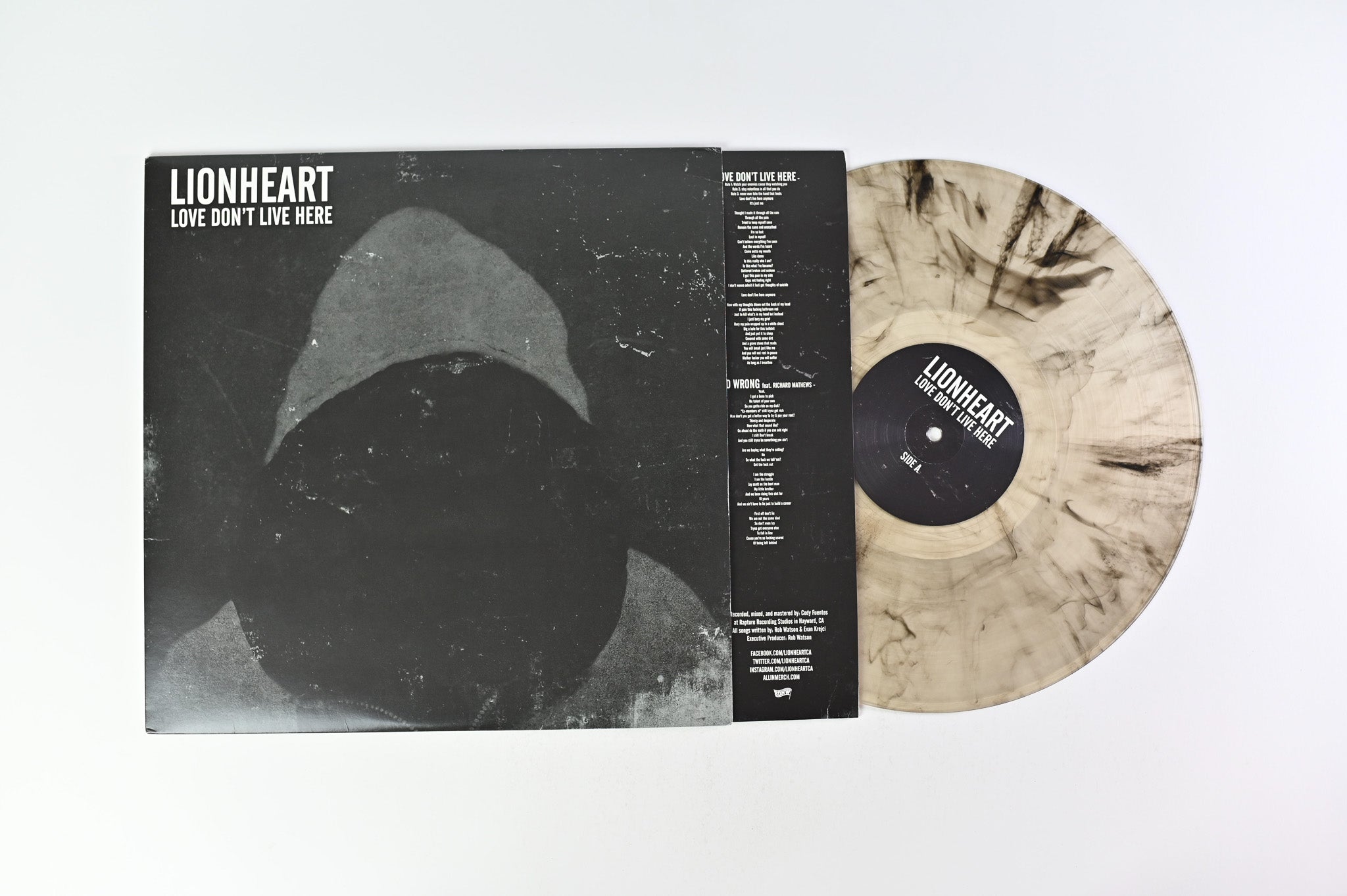 Lionheart - Love Don't Live Here on Beatdown Hardwear Rec. Ltd. Clear/Black Marble