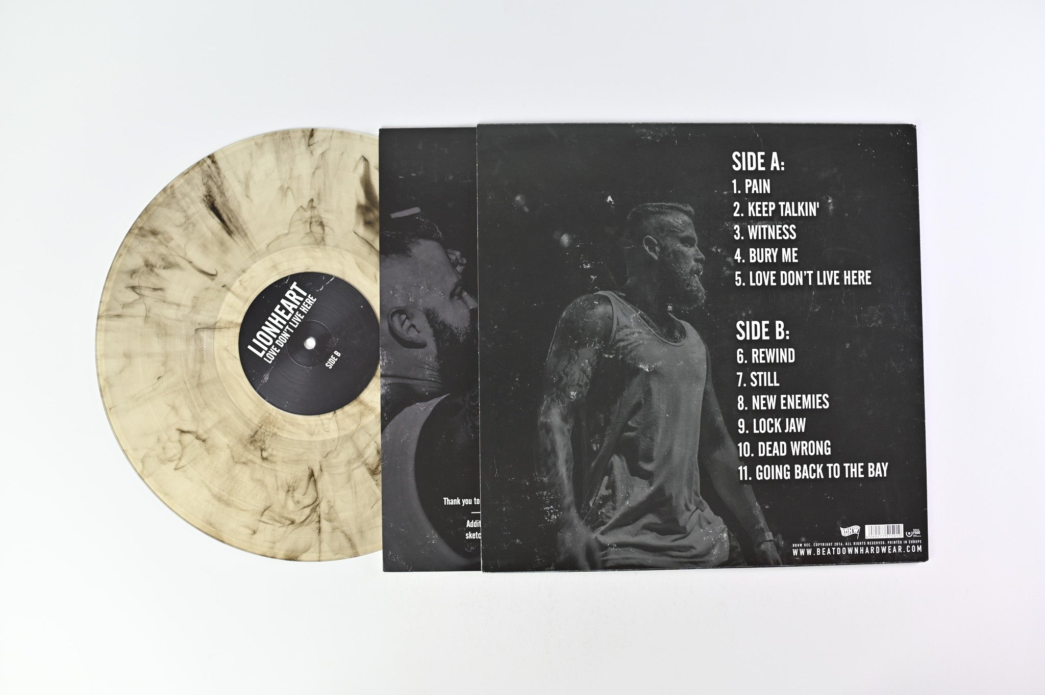 Lionheart - Love Don't Live Here on Beatdown Hardwear Rec. Ltd. Clear/Black Marble