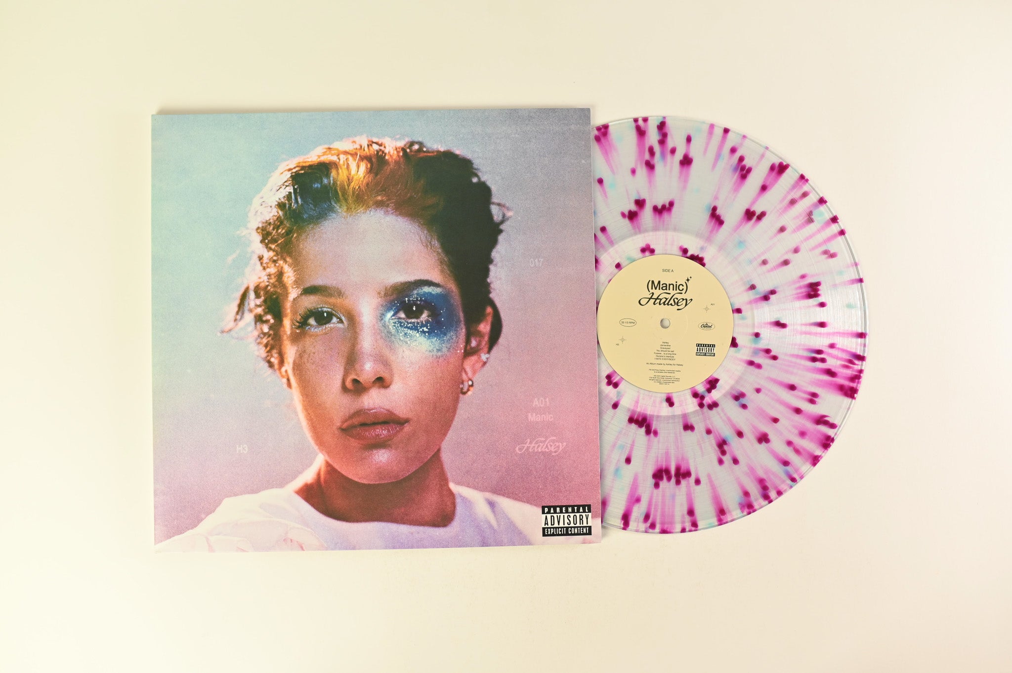 Halsey - Manic on Capitol Ltd. Clear w/ Pink & Blue Splatter