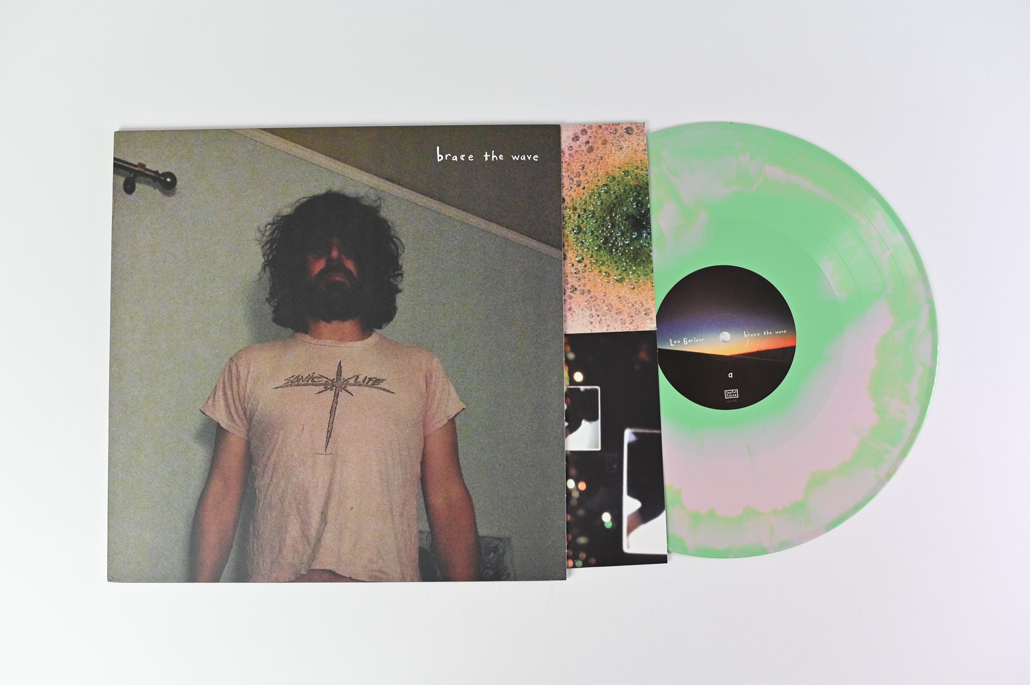 Lou Barlow - Brace The Wave on Joyful Noise Ltd Marbled Pink & Seafoam