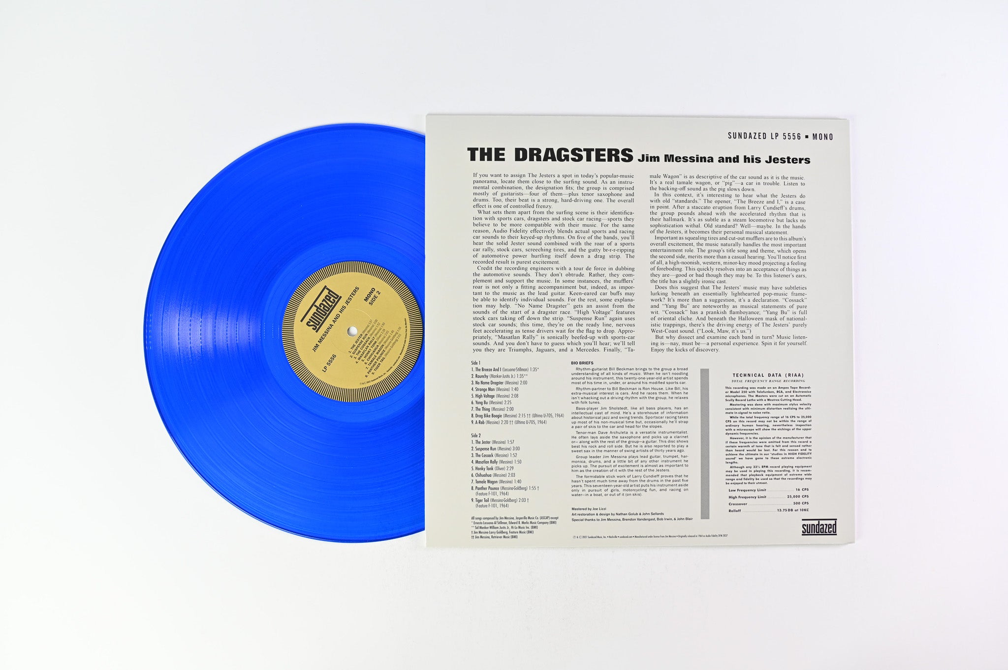 Jim Messina & His Jesters - The Dragsters on Sundazed Music - Blue Vinyl